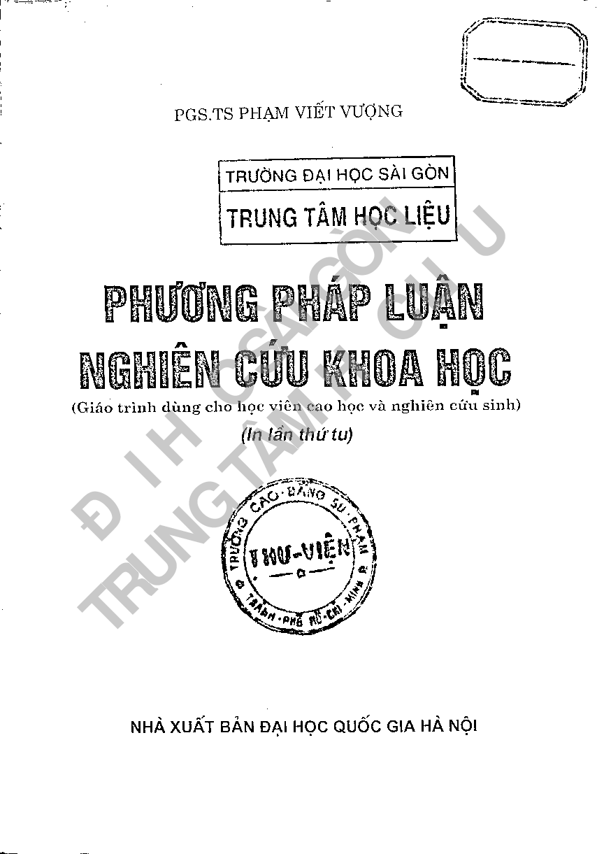 Phương pháp luận nghiên cứu khoa học  