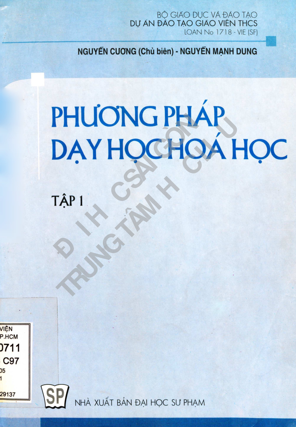 Phương pháp dạy học Hóa học Tập I 