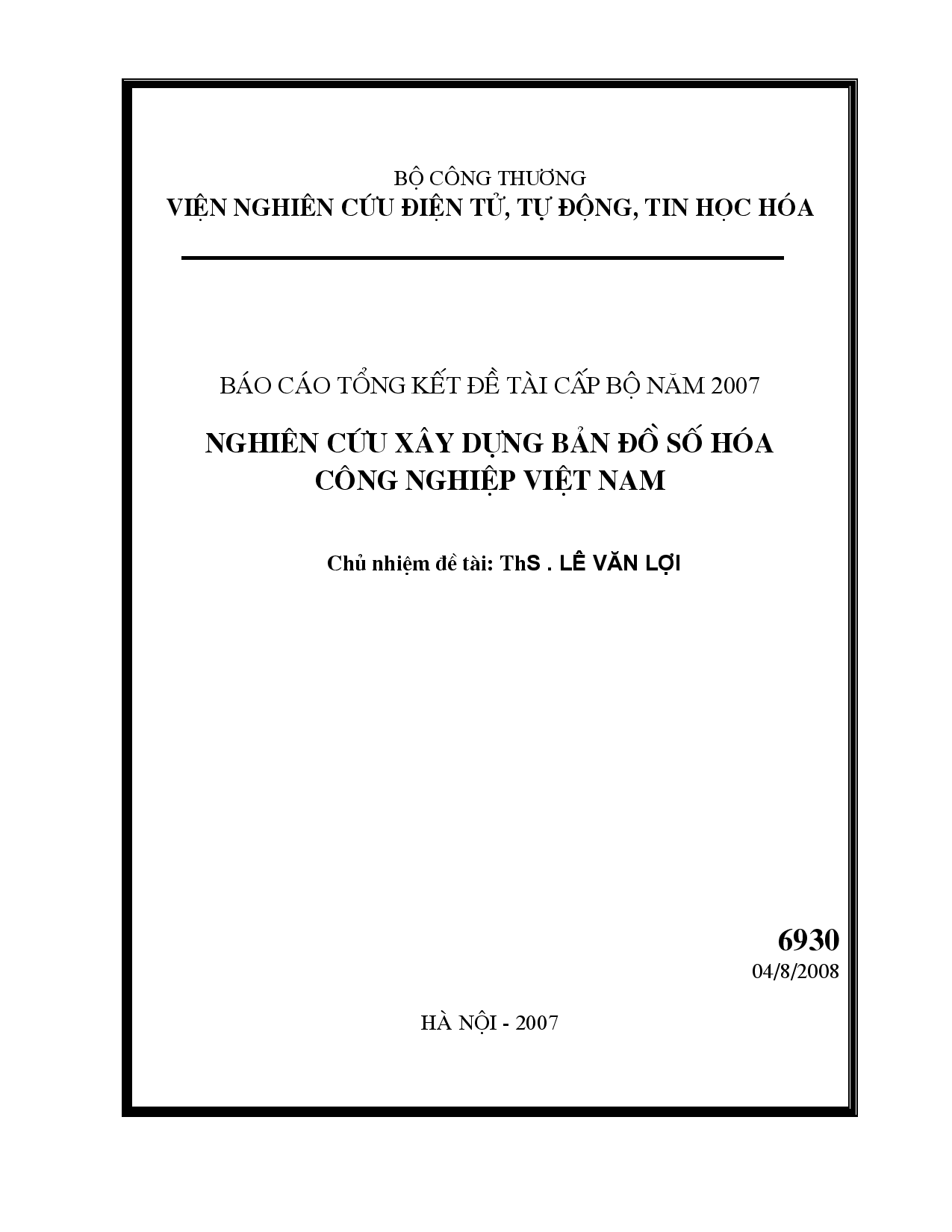 Nghiên cứu xây dựng bản đồ số hóa công nghiệp Việt Nam  