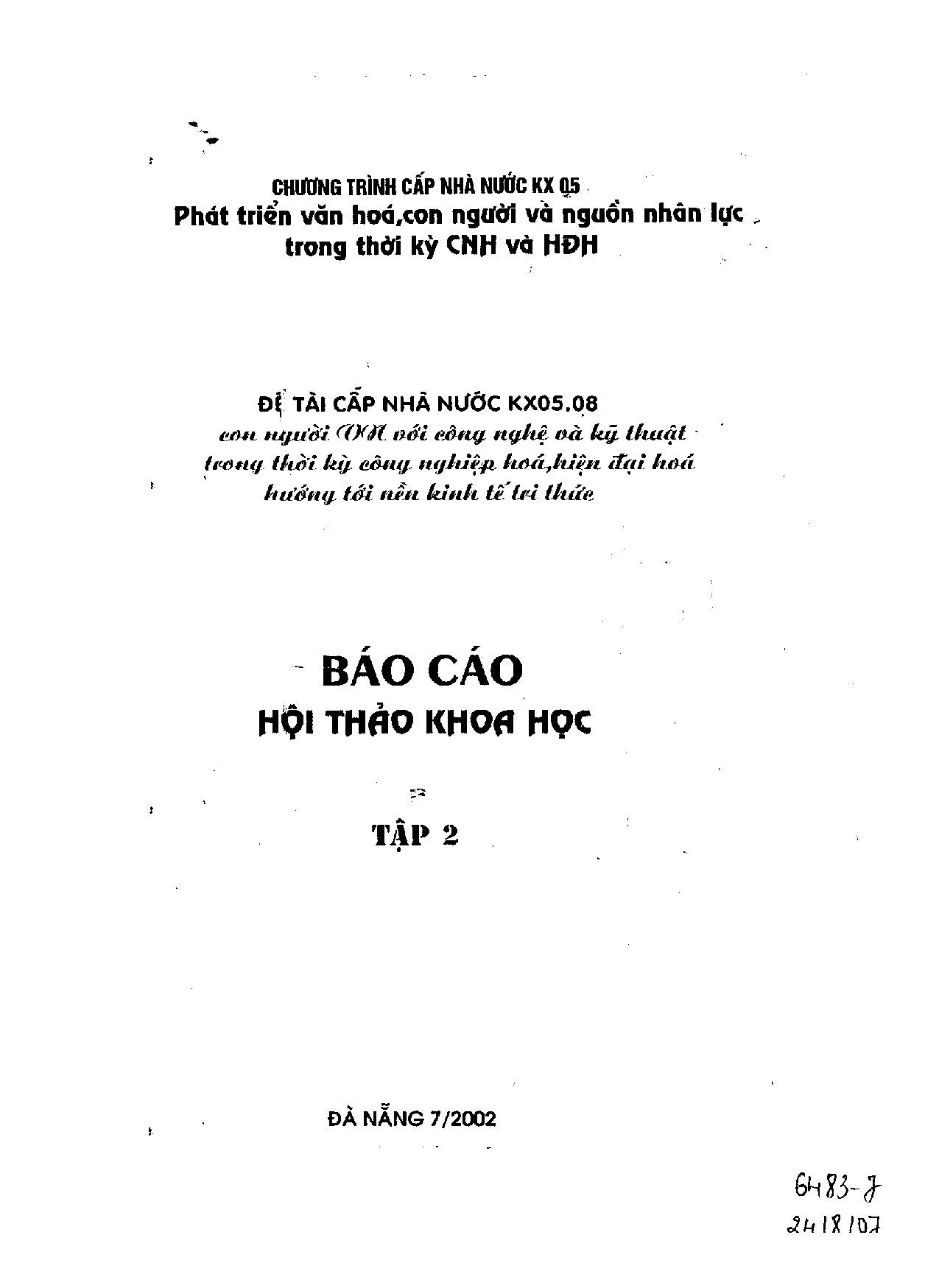 Báo cáo hội thảo khoa học Tập 2 