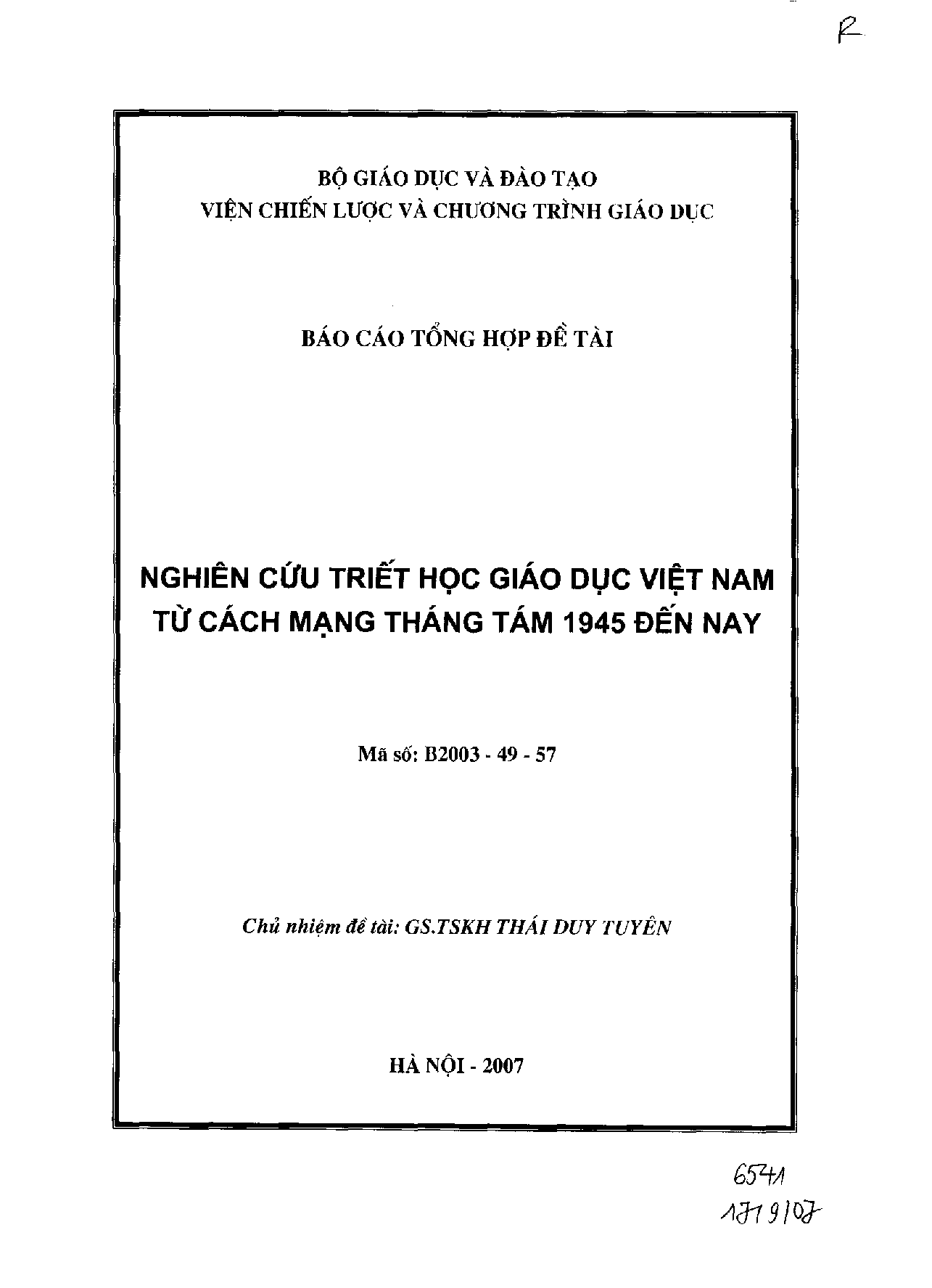 Nghiên cứu triết học giáo dục Việt Nam từ Cách mạng tháng Tám 1945 đến nay  