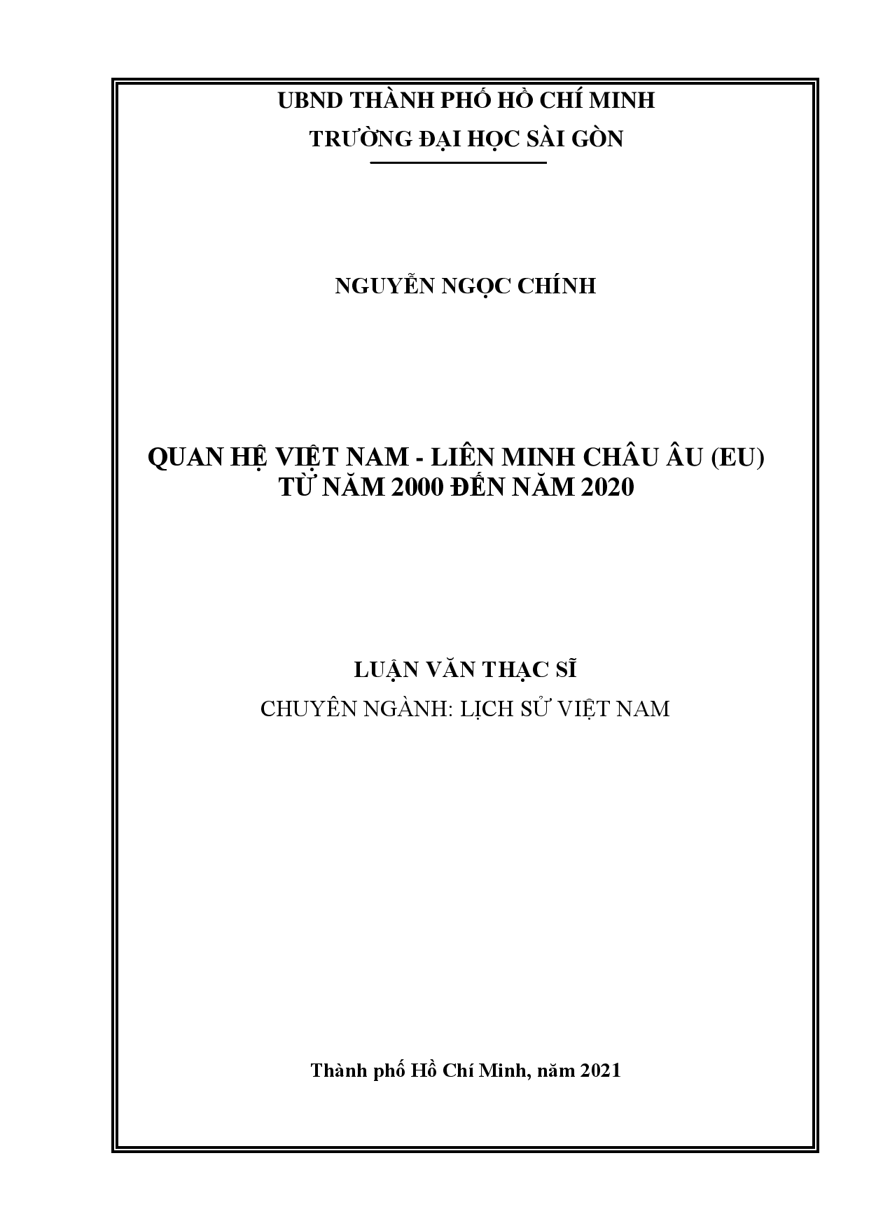 Quan hệ Việt Nam-Liên minh Châu Âu (EU) từ năm 2000 đến năm 2020  