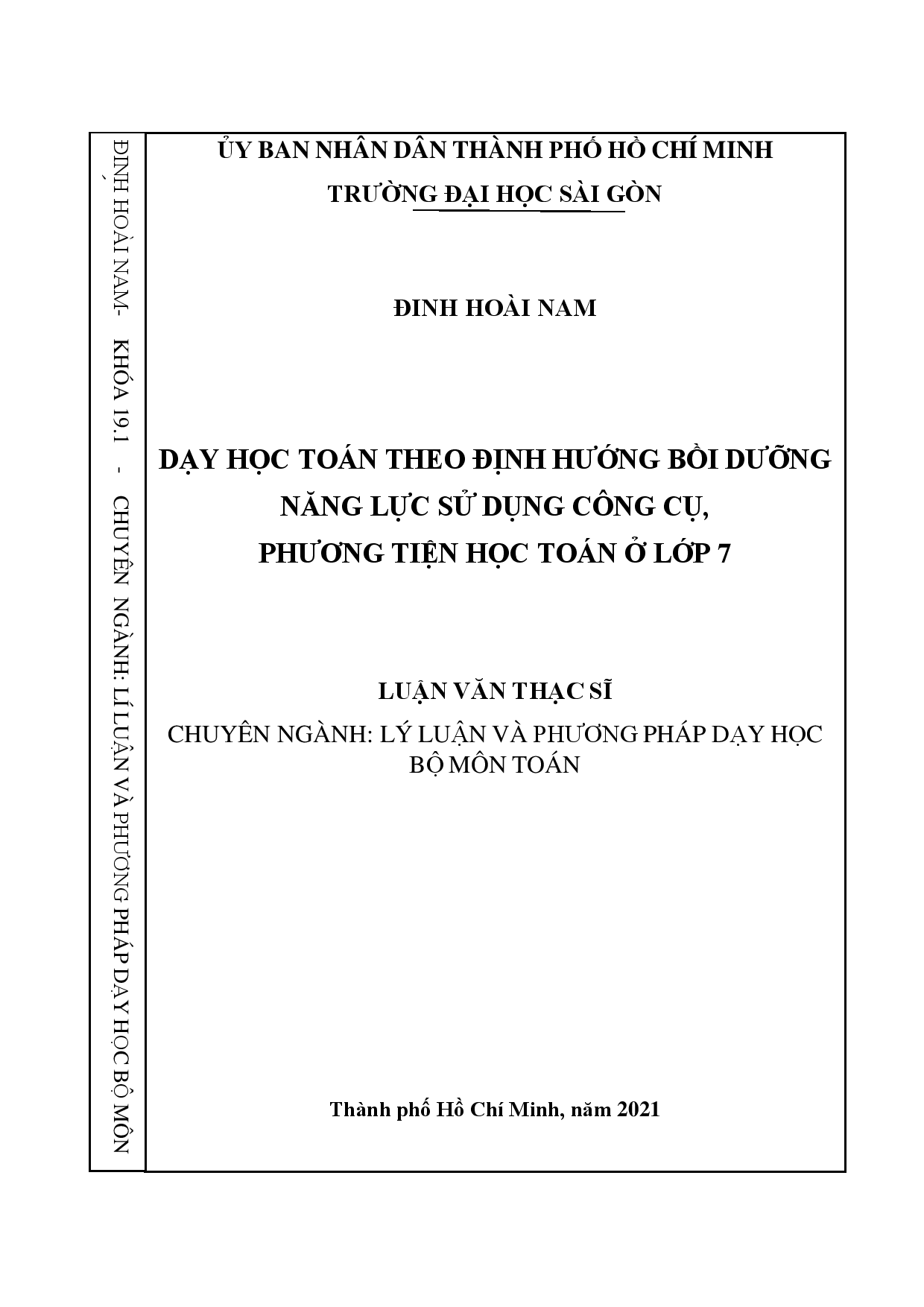 Dạy học Toán theo định hướng bồi dưỡng năng lực sử dụng công cụ, phương tiện học Toán ở lớp 7  