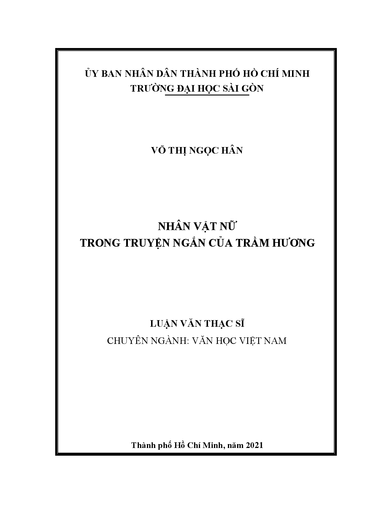 Nhân vật nữ trong truyện ngắn của Trầm Hương  