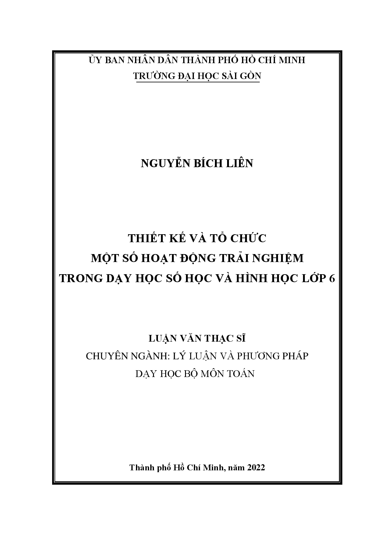 Thiết kế và tổ chức một số hoạt động trải nghiệm trong dạy học số học và hình học lớp 6  