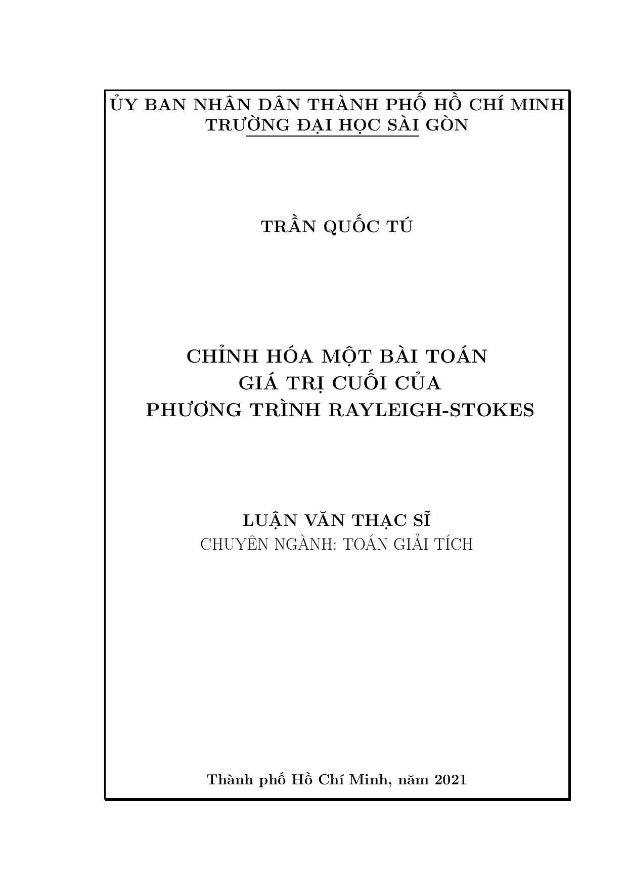 Chỉnh hóa một bài toán giá trị cuối của phương trình Rayleigh-Stokes  