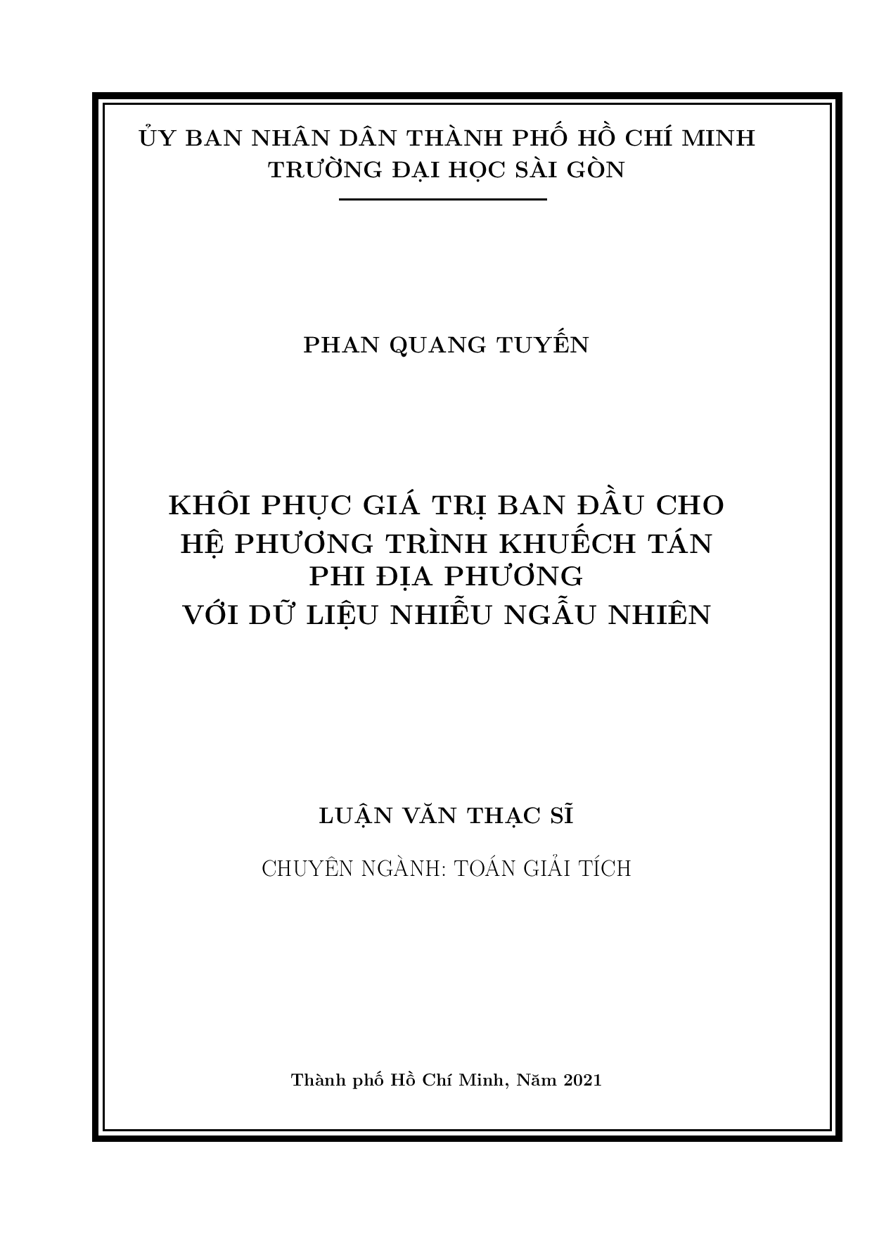 Khôi phục giá trị ban đầu cho hệ phương trình khuếch tán phi địa phương với dữ liệu nhiễu ngẫu nhiên  