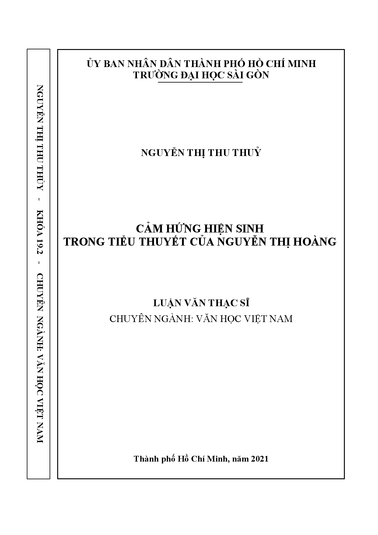 Cảm hứng hiện sinh trong tiểu thuyết của Nguyễn Thị Hoàng  