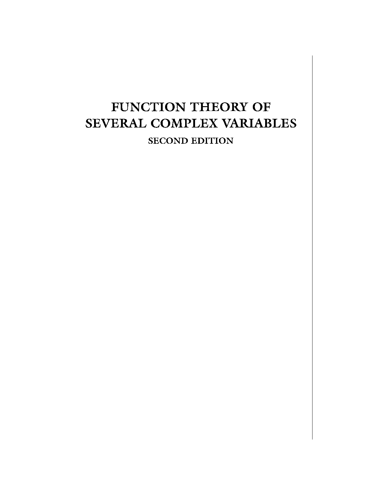 Function theory of several complex variables  