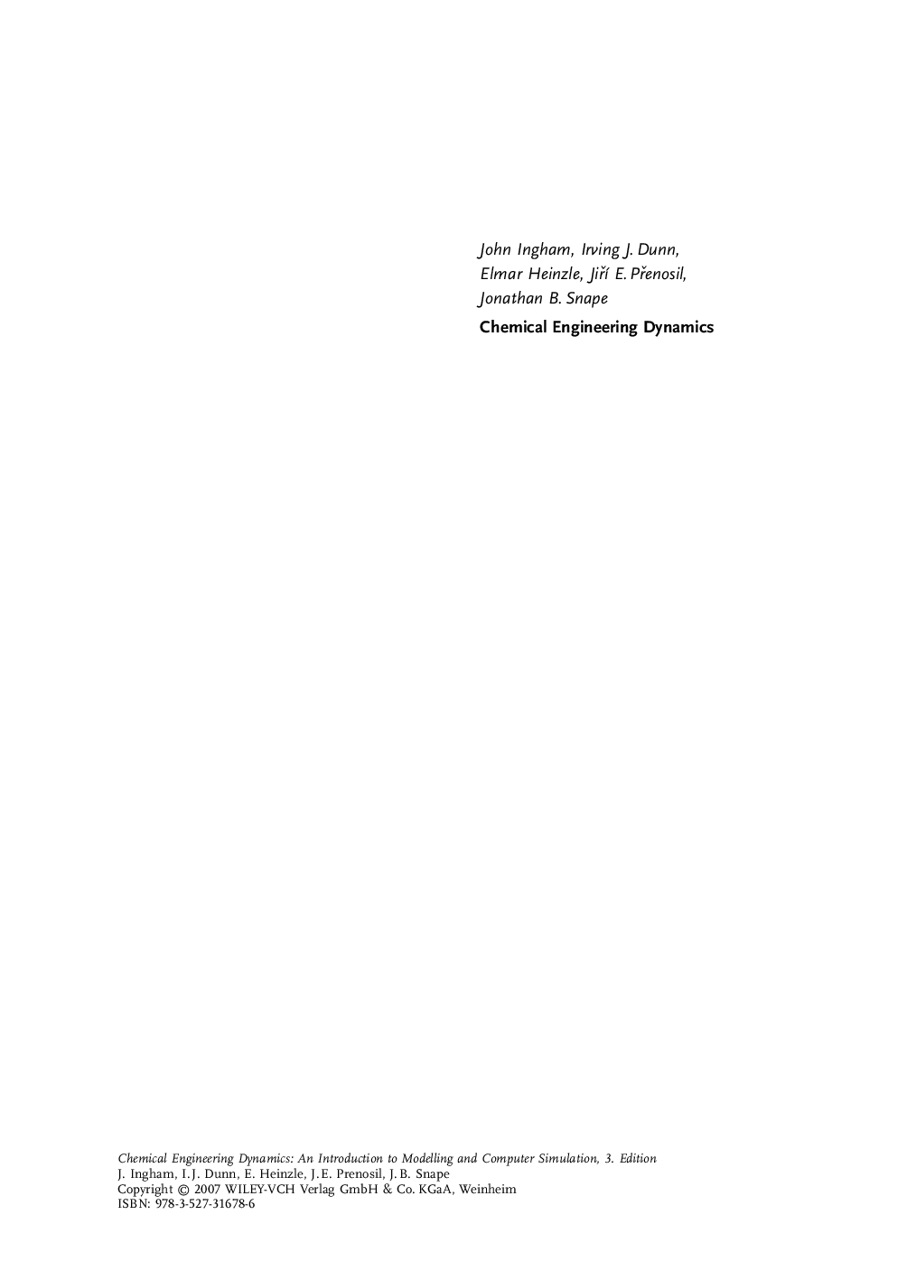 Chemical engineering dynamics  