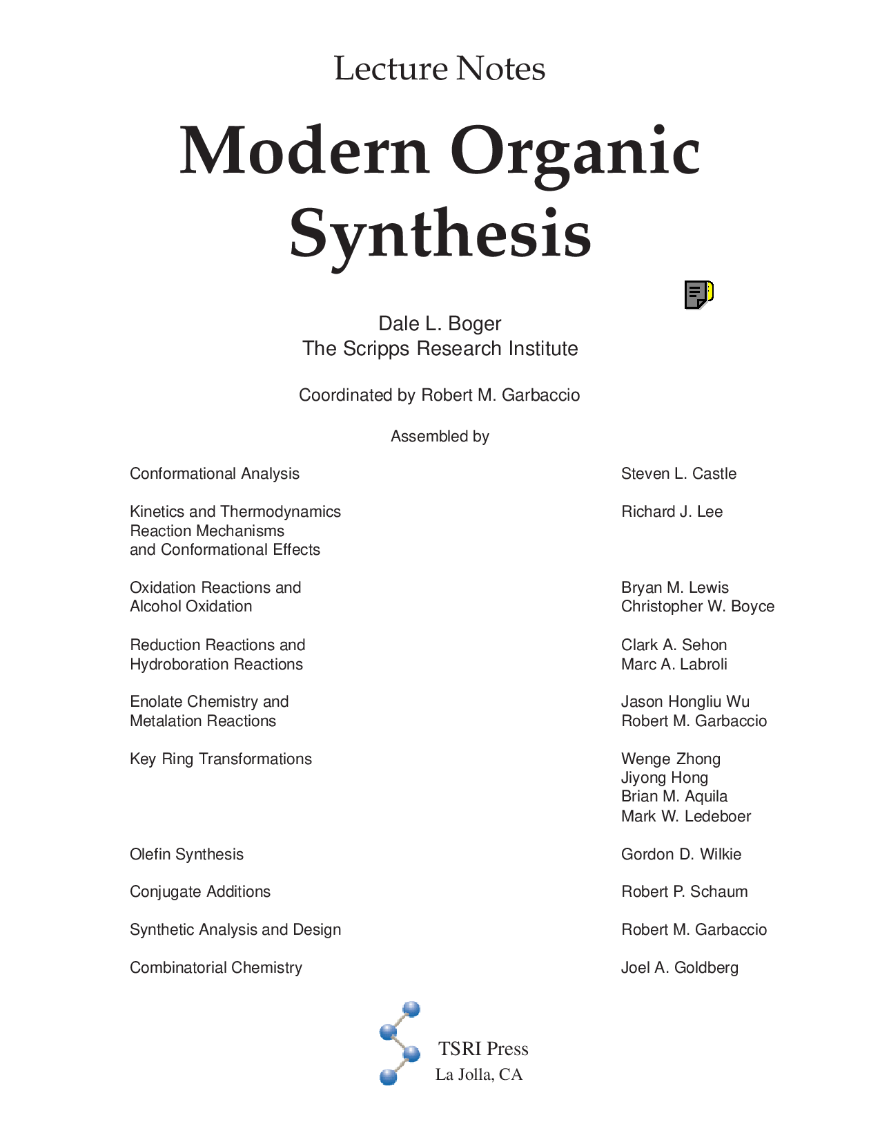 Modern organic synthesis  