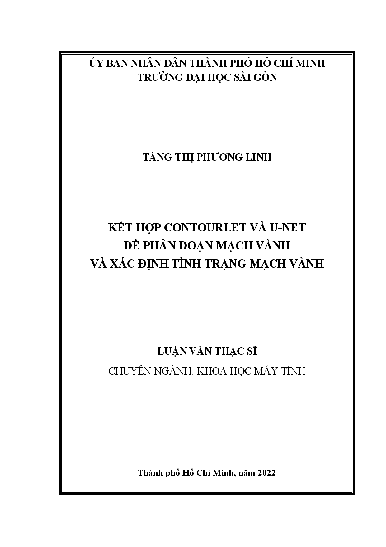 Kết hợp Contourlet và U-net để phân đoạn mạch vành và xác định tình trạng mạch vành  