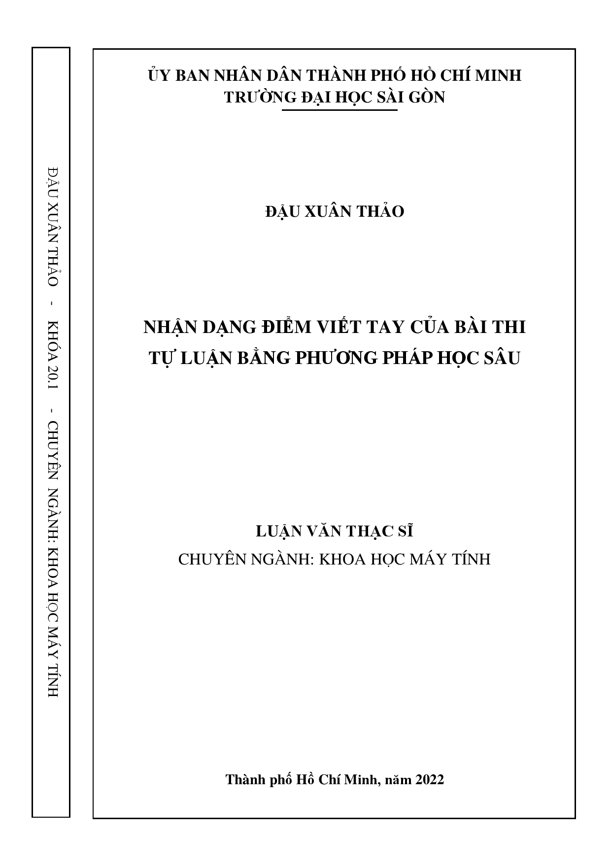 Nhận dạng điểm viết tay của bài thi tự luận bằng phương pháp học sâu  