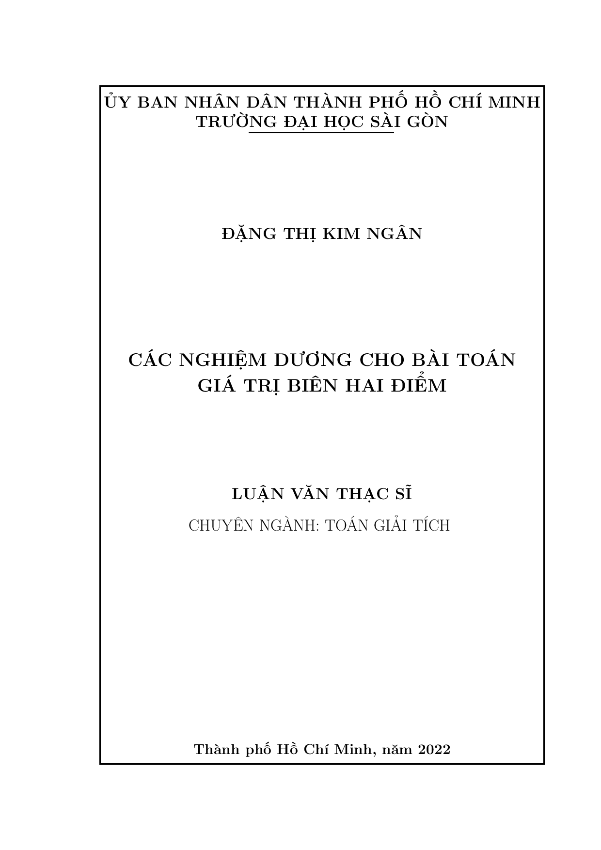 Các nghiệm dương cho bài toán giá trị biên hai điểm  