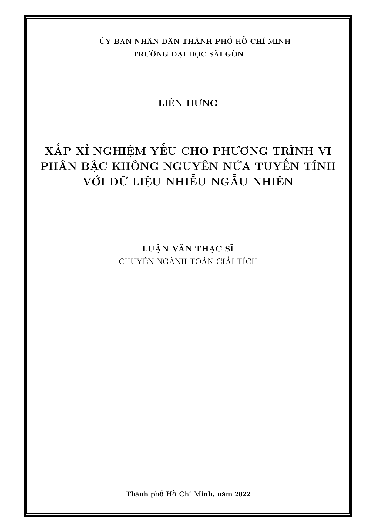 Xấp xỉ nghiệm yếu cho phương trình vi phân bậc không nguyên nửa tuyến tính với dữ liệu nhiễu ngẫu nhiên  