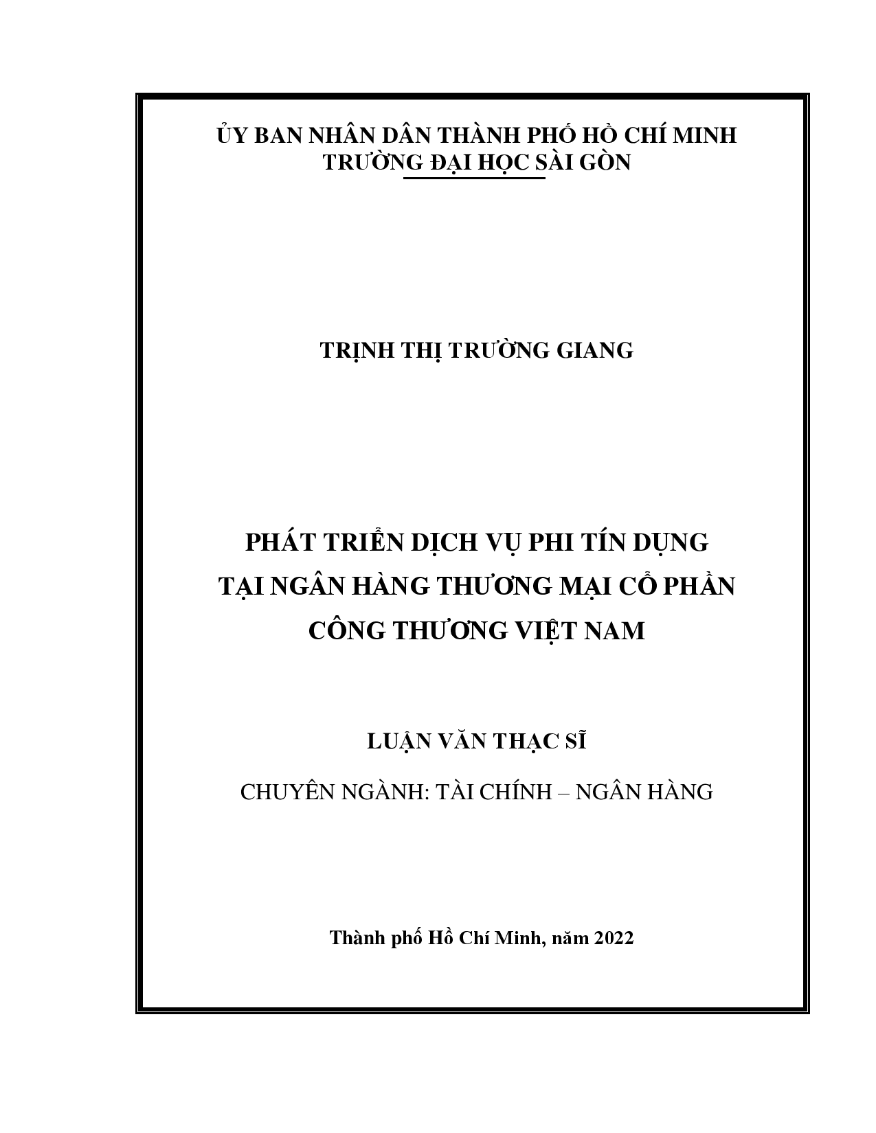 Phát triển dịch vụ phi tín dụng tại Ngân hàng Thương mại cổ phần Công thương Việt Nam  