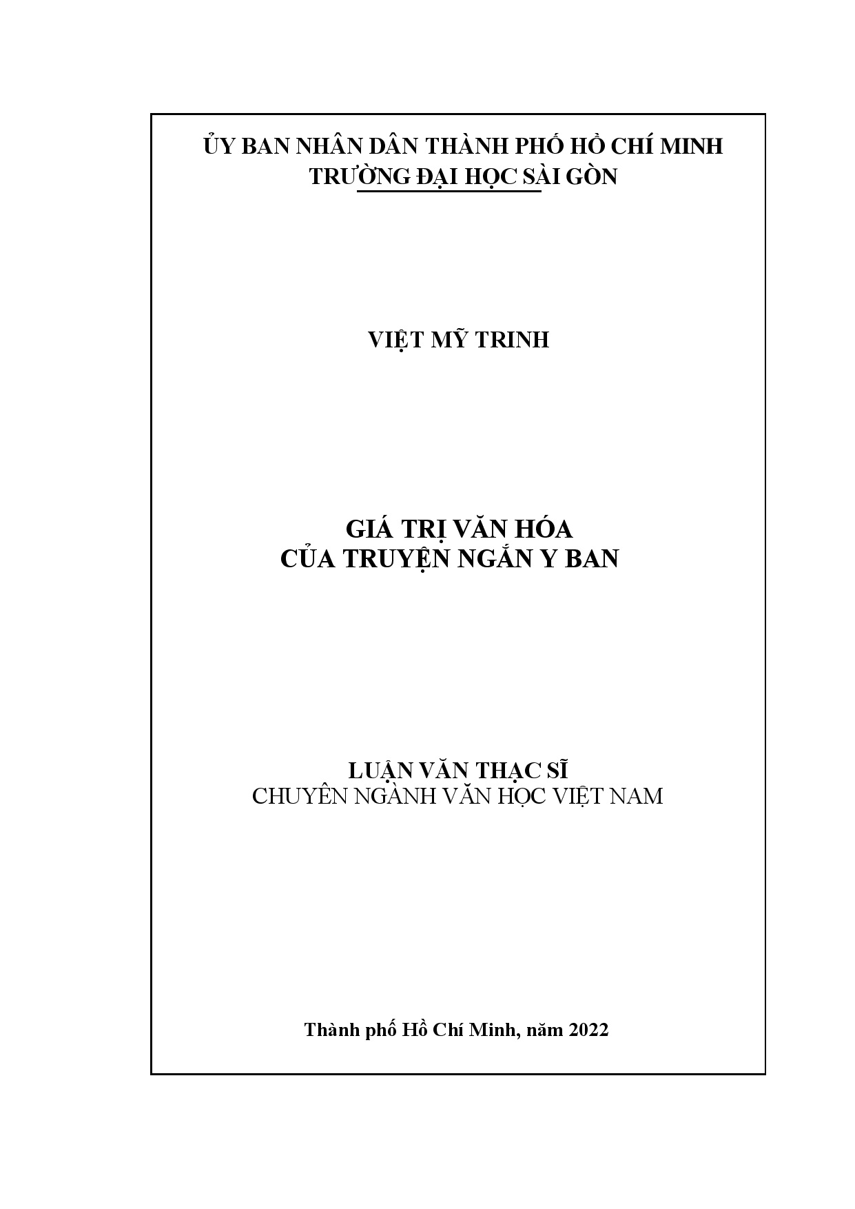 Giá trị văn hóa của truyện ngắn Y Ban  