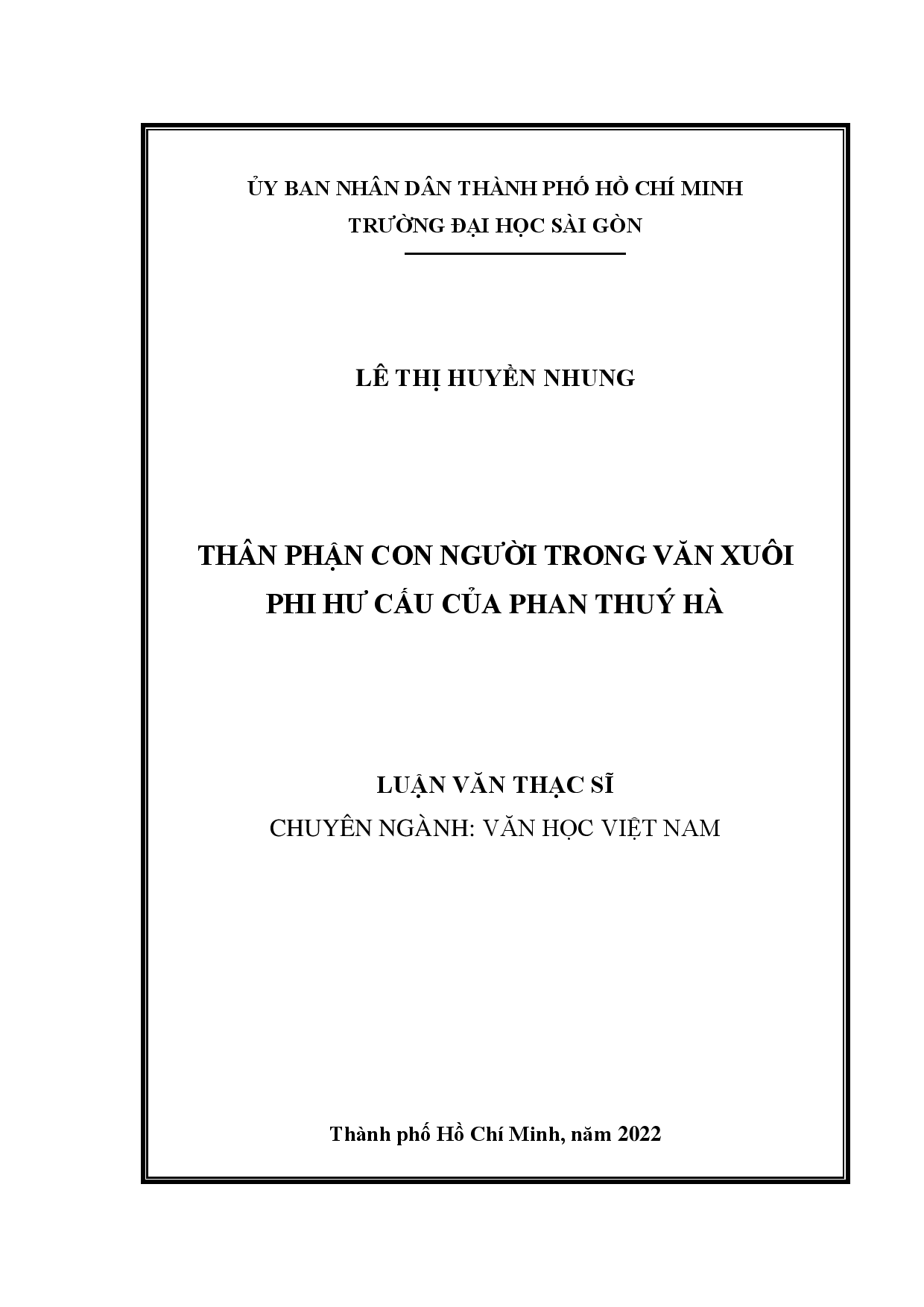 Thân phận con người trong văn xuôi phi hư cấu của Phan Thuý Hà  