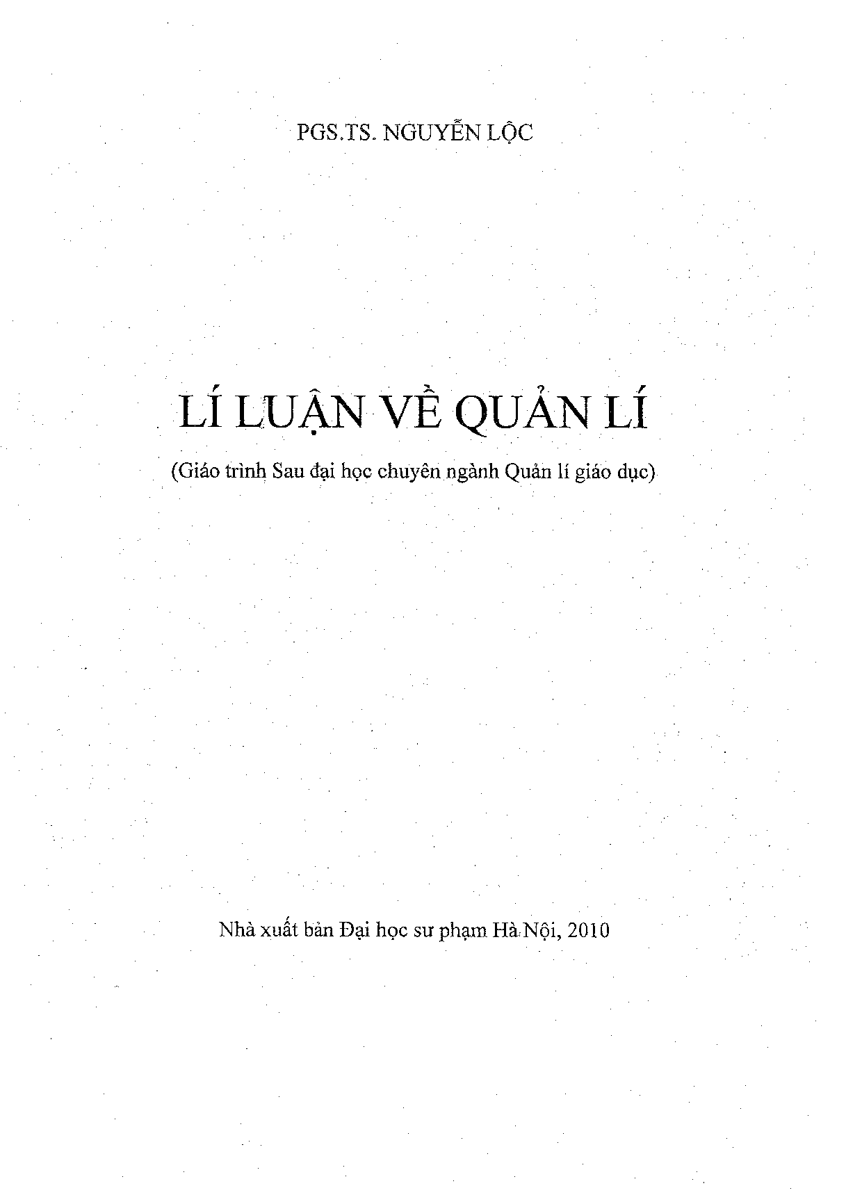 Lí luận về quản lí  