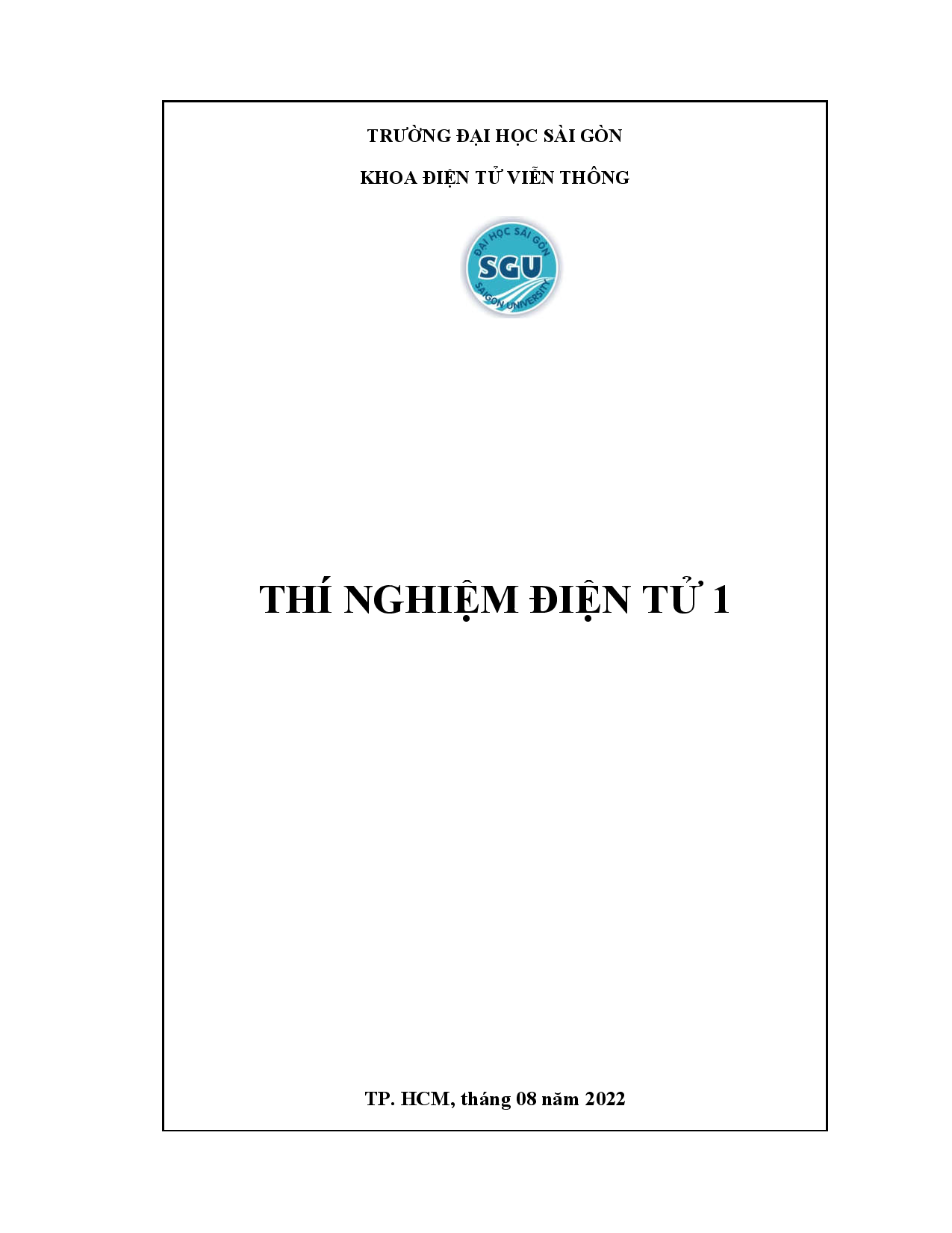 Thí nghiệm điện tử 1  