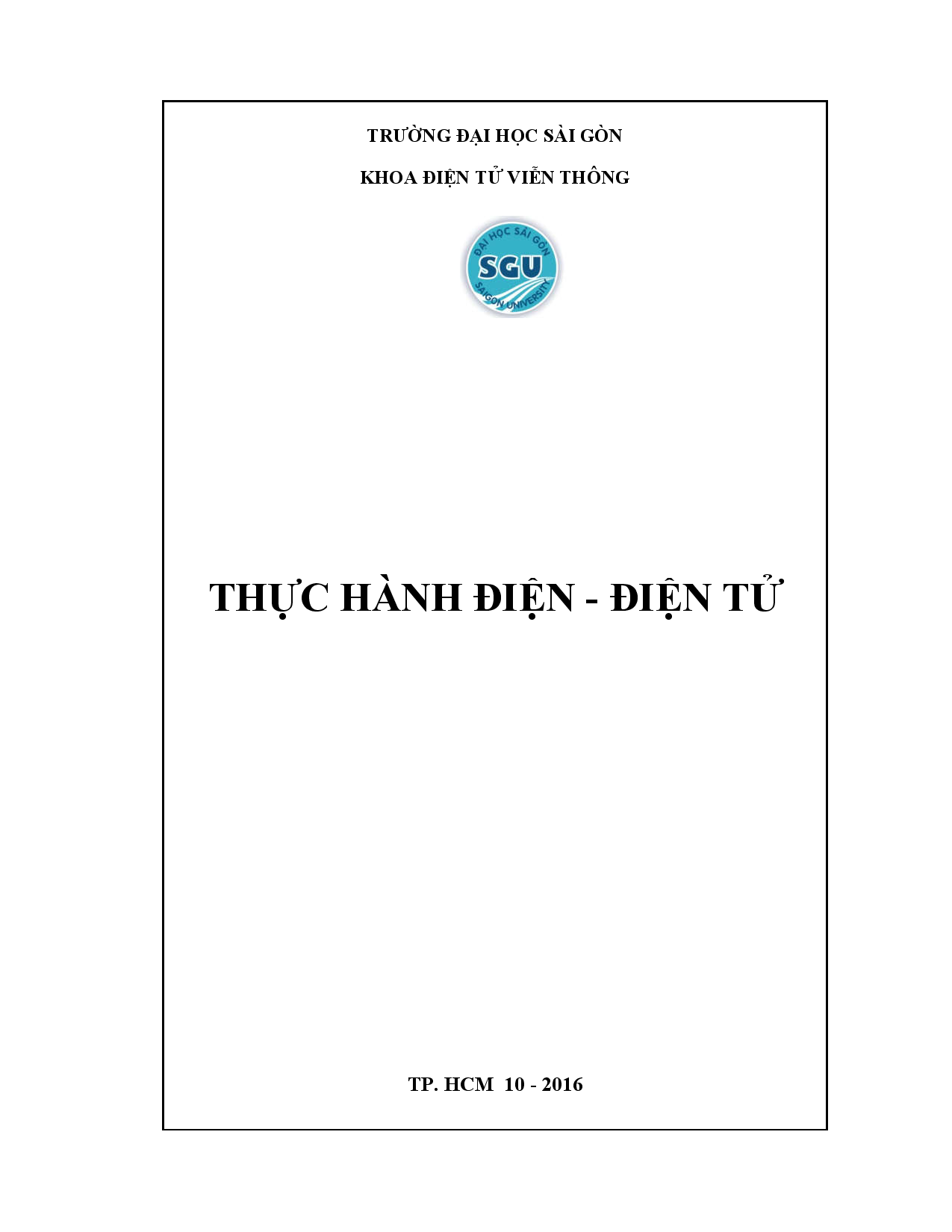 Thực hành điện - điện tử  