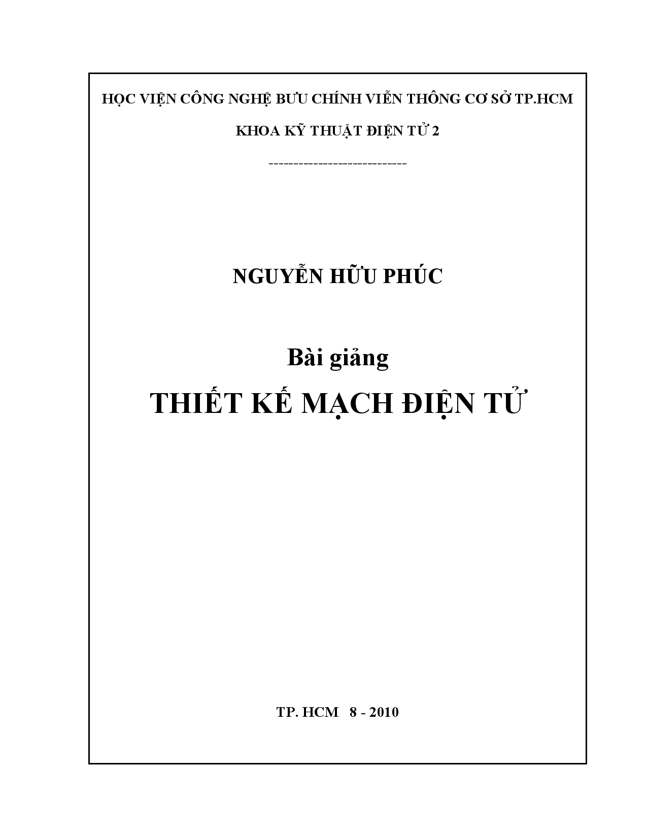 Thiết kế mạch điện tử  