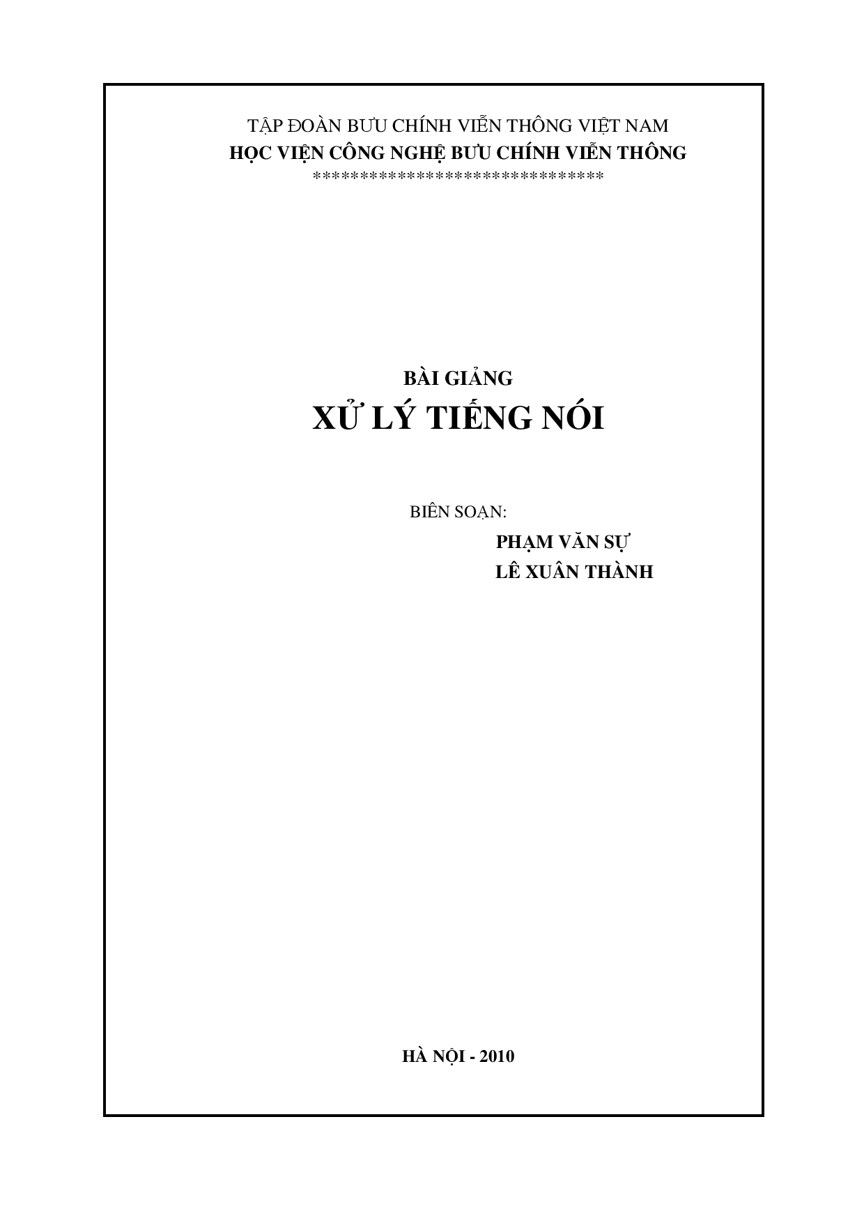 Xử lý tiếng nói  