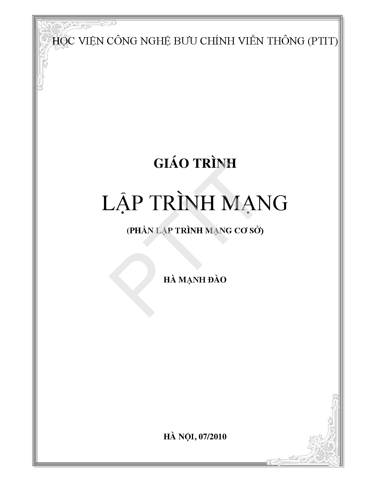 Giáo trình lập trình mạng  