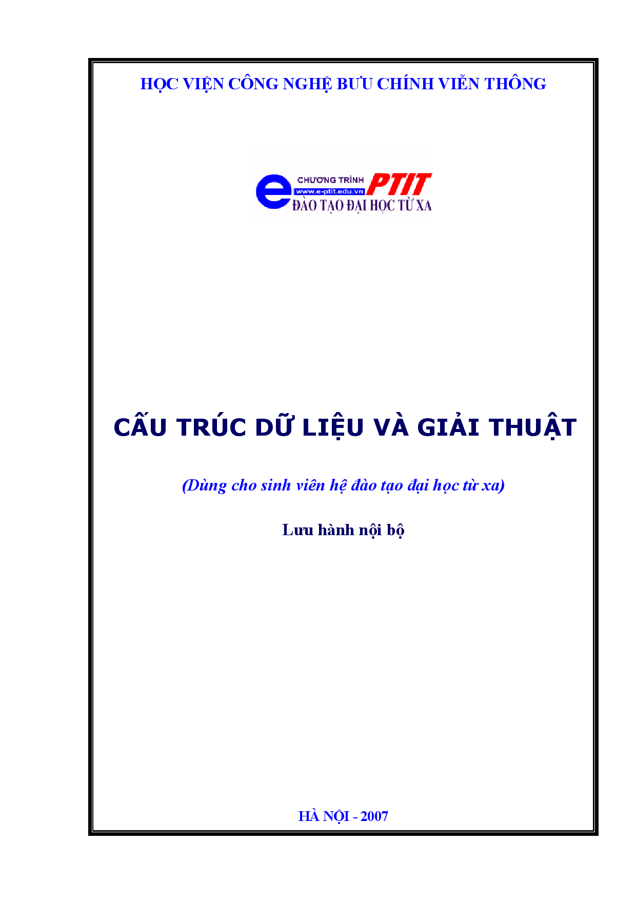 Cấu trúc dữ liệu và giải thuật  