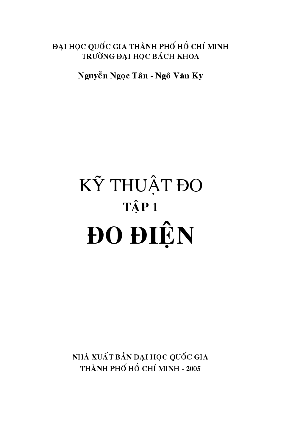 Kỹ thuật đo T.1 Đo điện