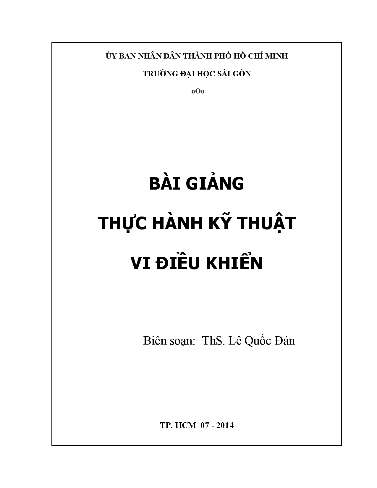 Bài giảng thực hành kỹ thuật vi điều khiển  