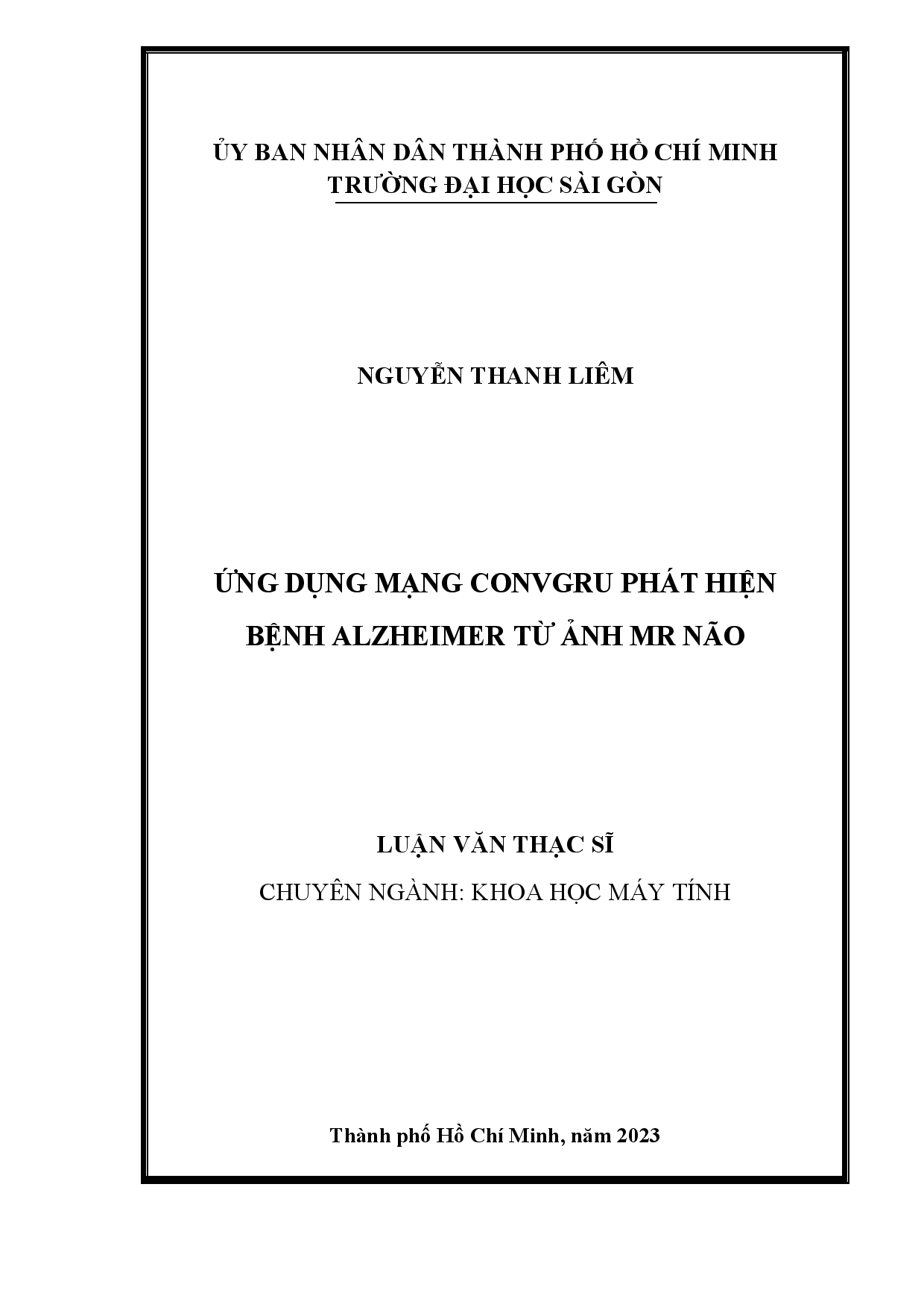 Ứng dụng mạng convGRU phát hiện bệnh Alzheimer từ ảnh MR não  