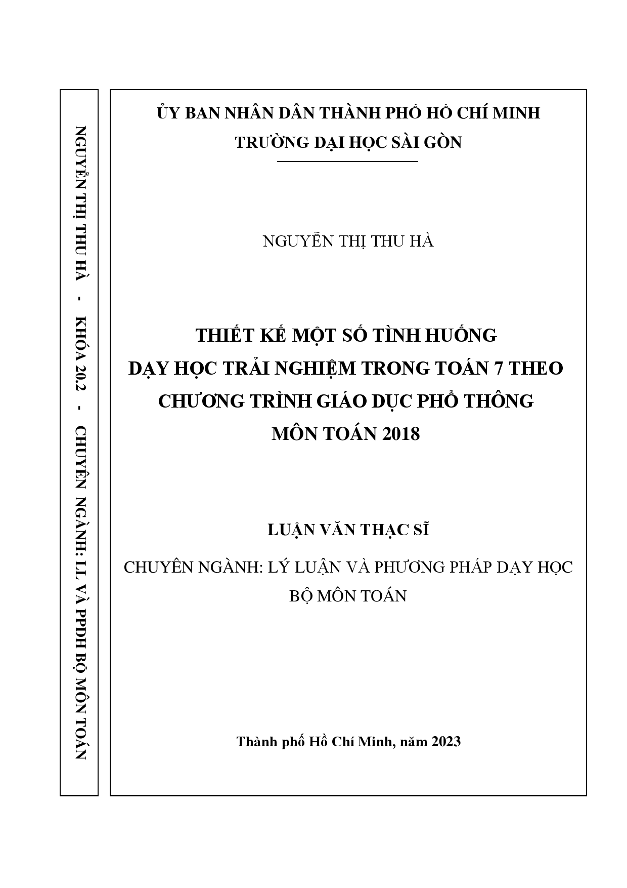 Thiết kế một số tình huống dạy học trải nghiệm trong Toán 7 theo Chương trình Giáo dục phổ thông môn Toán 2018  