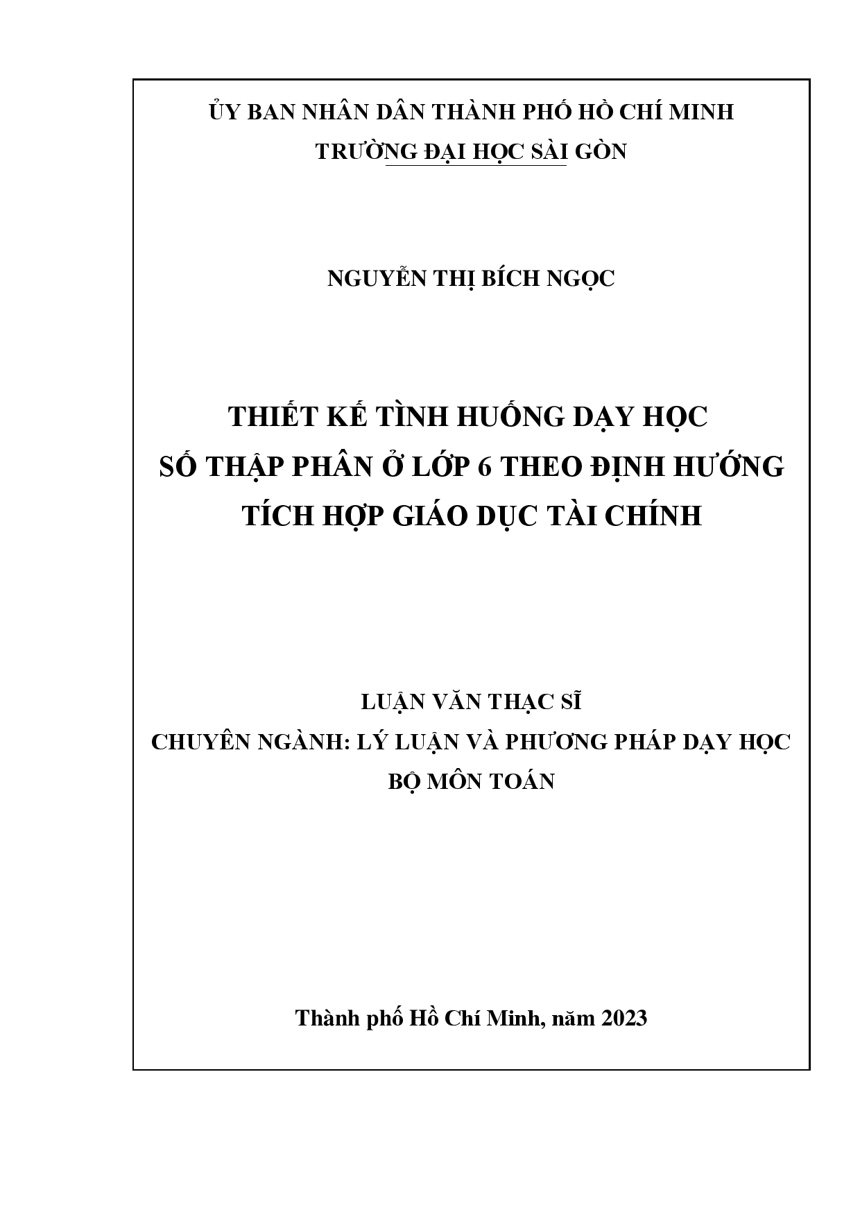 Thiết kế tình huống dạy học số thập phân ở lớp 6 theo định hướng tích hợp giáo dục tài chính  