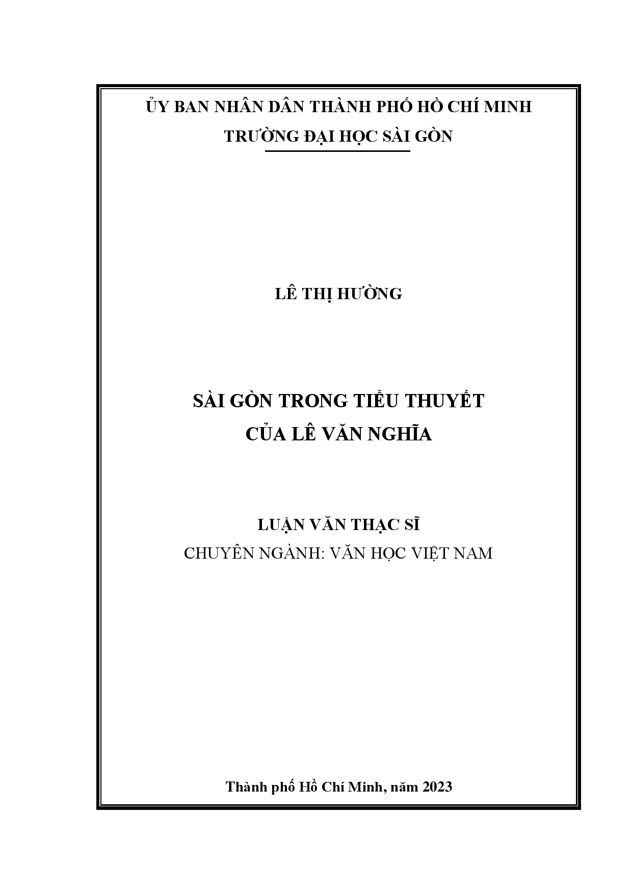 Sài Gòn trong tiểu thuyết của Lê Văn Nghĩa  