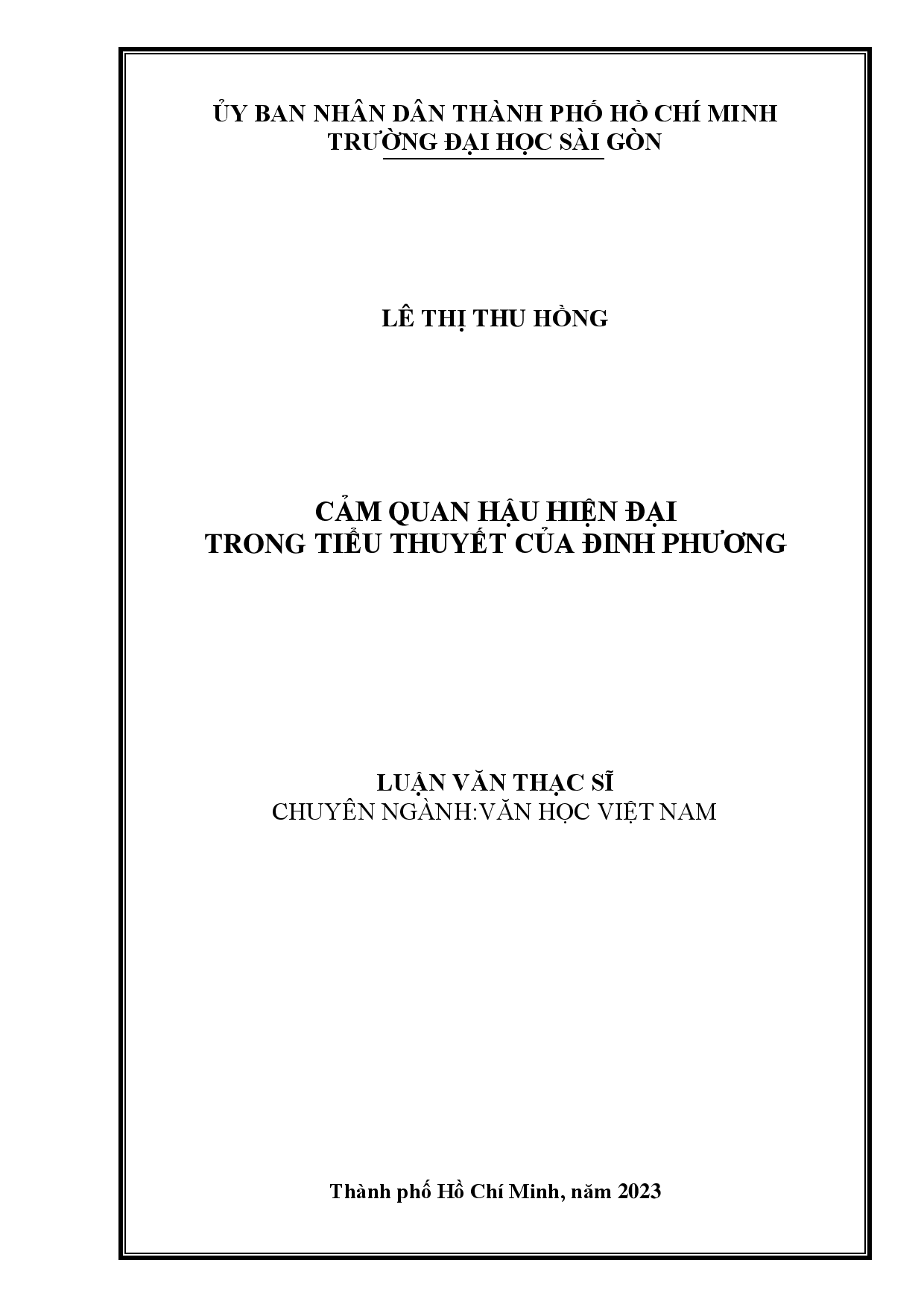 Cảm quan hậu hiện đại trong tiểu thuyết của Đinh Phương  