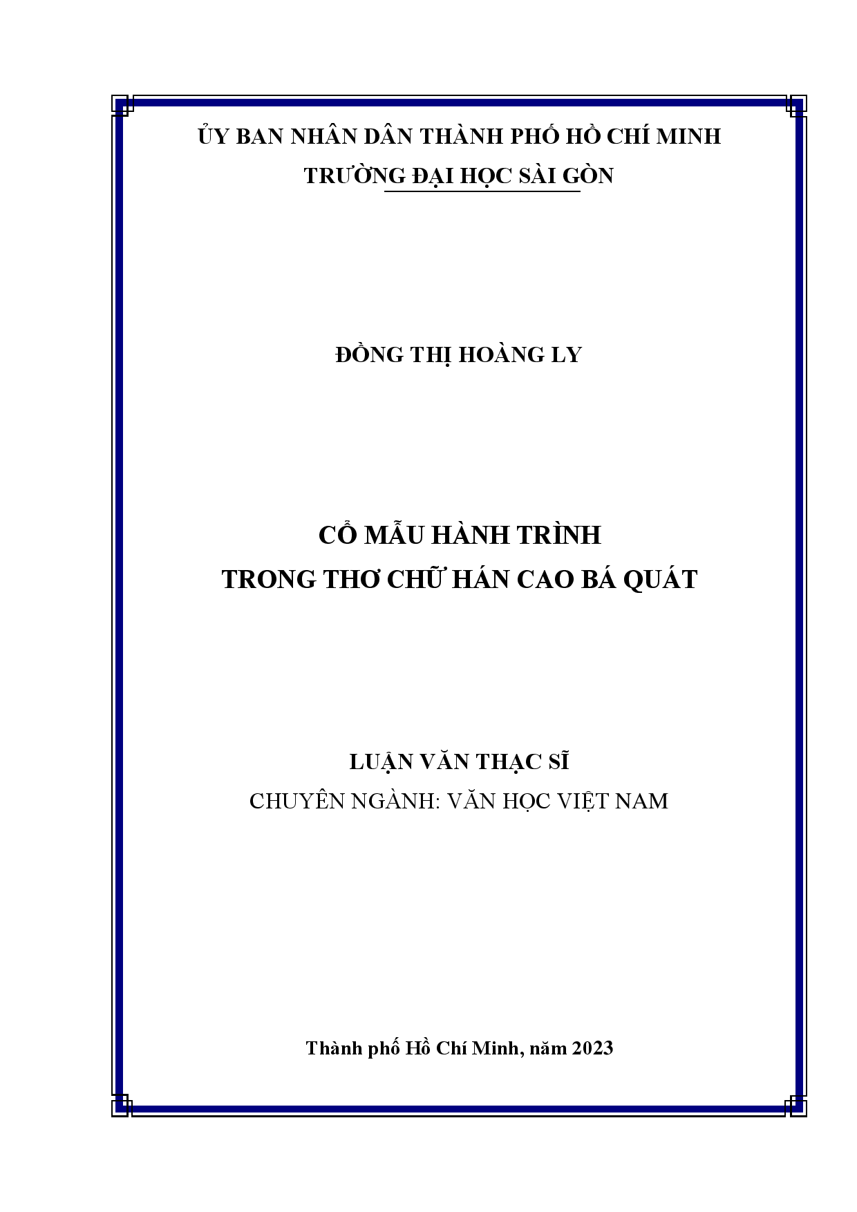 Cổ mẫu hành trình trong thơ chữ Hán Cao Bá Quát  