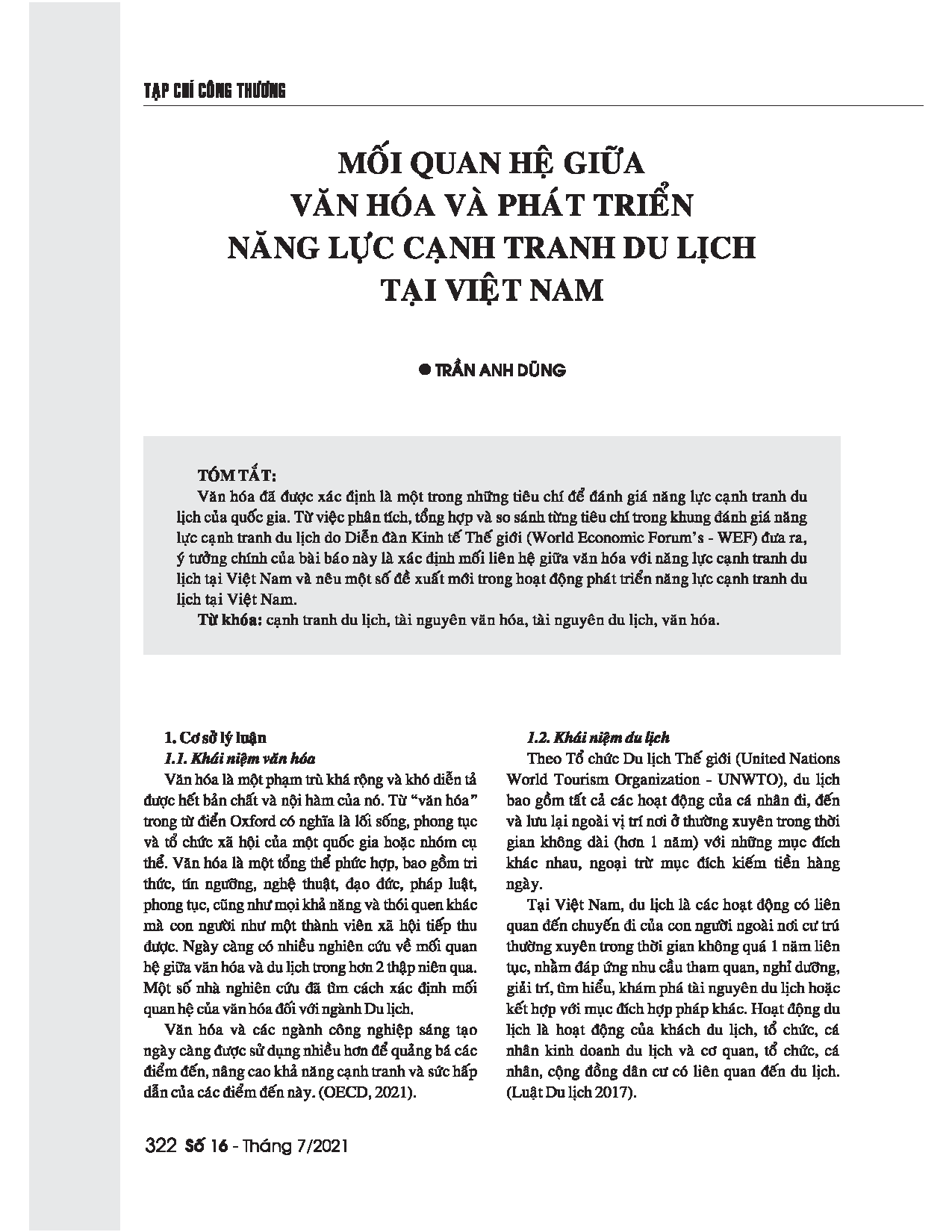 Mối quan hệ giữa văn hóa và phát triển năng lực cạnh tranh du lịch tại Việt Nam  