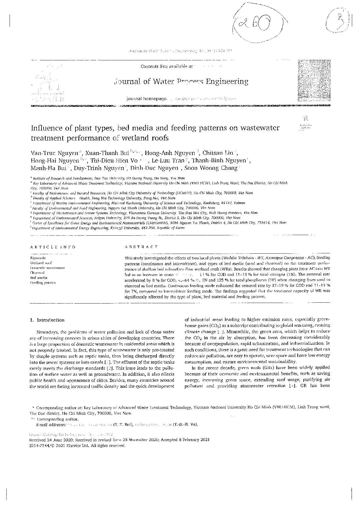 Influence of plant types, bed media and feeding patterns on wastewater  treatment performance of wetland roofs  