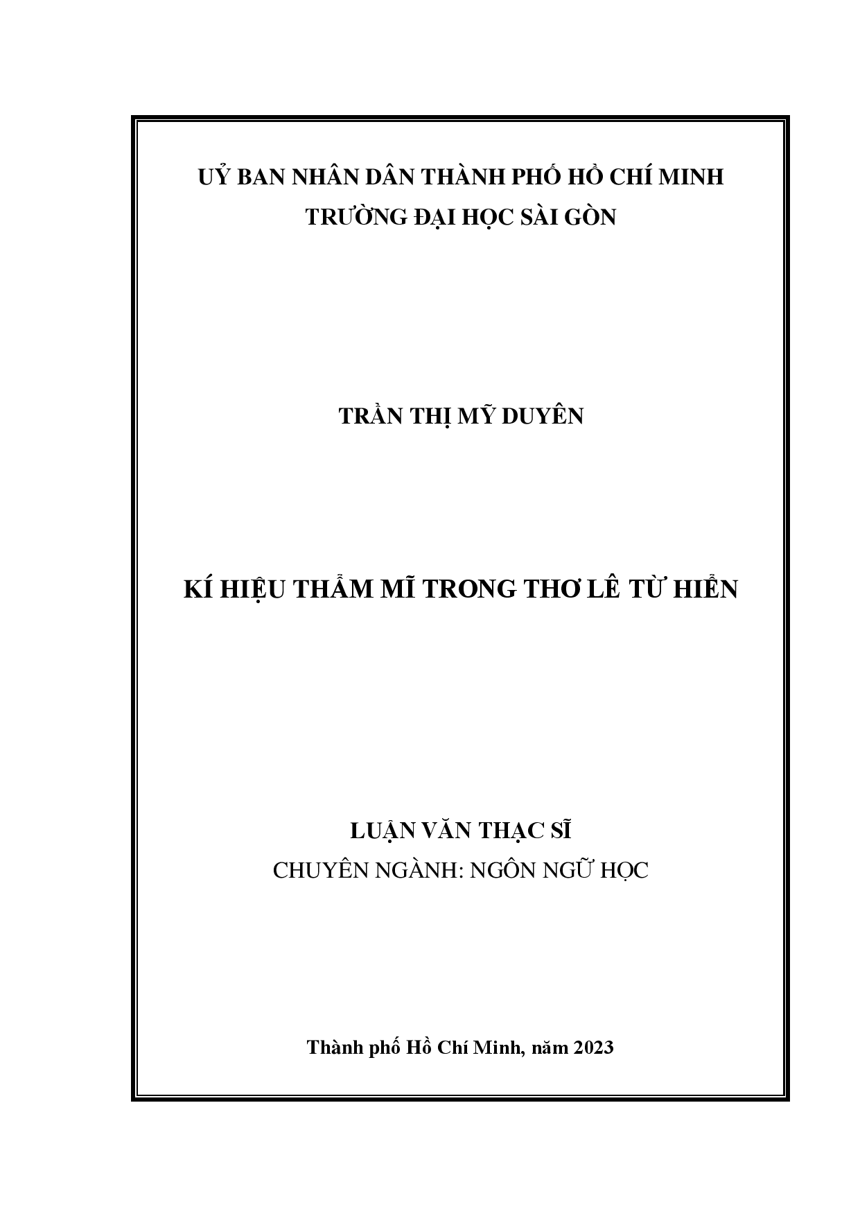 Kí hiệu thẩm mĩ trong thơ Lê Từ Hiển  