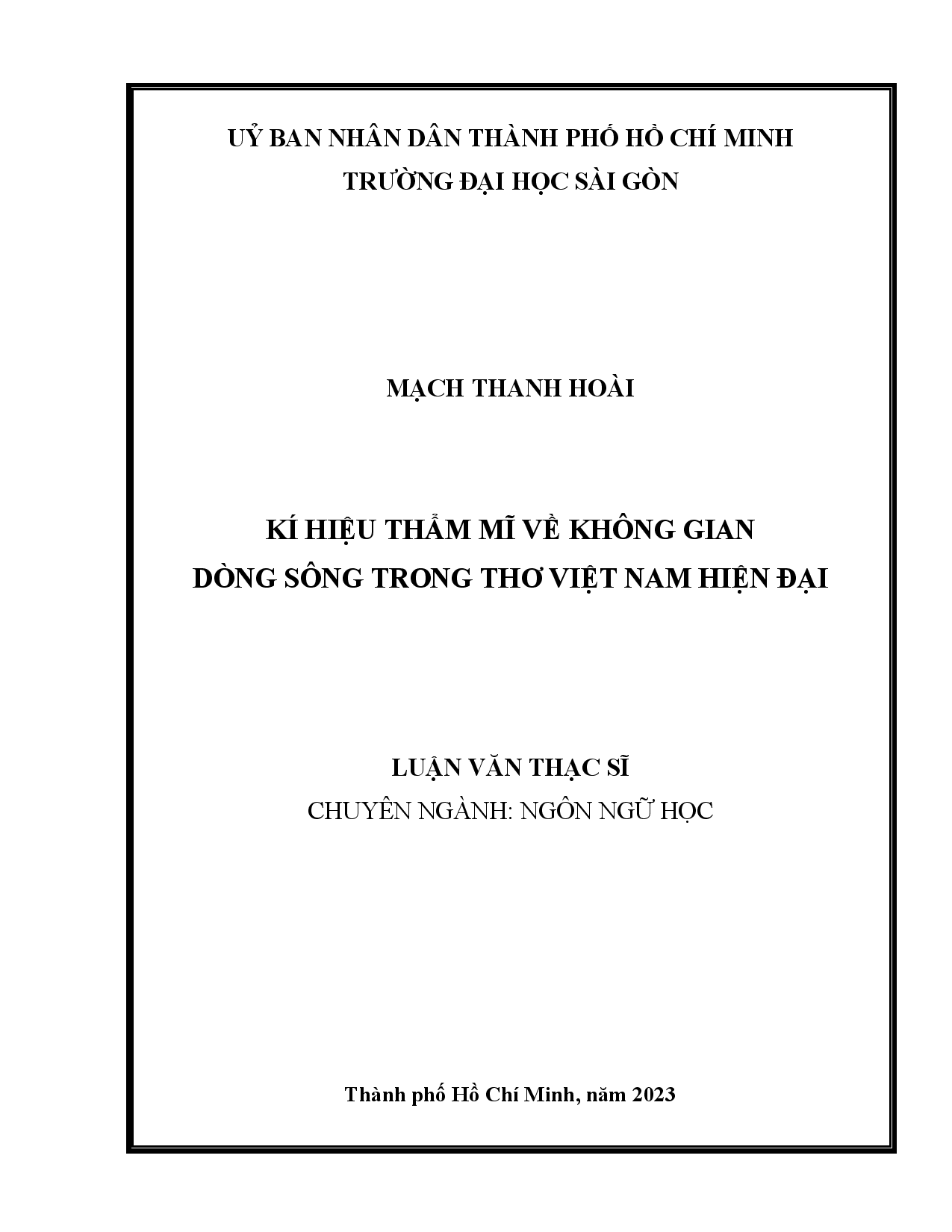 Kí hiệu thẩm mĩ về không gian dòng sông trong thơ Việt Nam hiện đại  