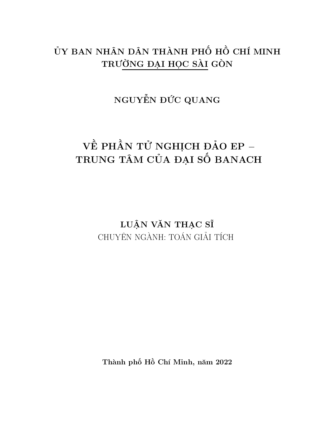 Về phần tử nghịch đảo EP-Trung tâm của đại số Banach  