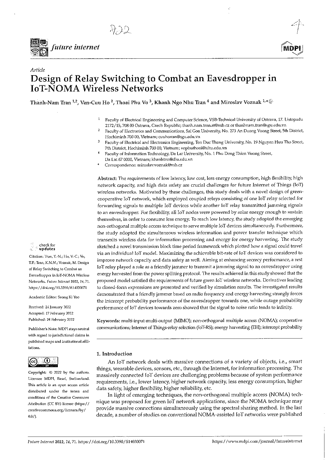 Design of Relay Switching to Combat an Eavesdropper in IoT-NOMA Wireless Networks  