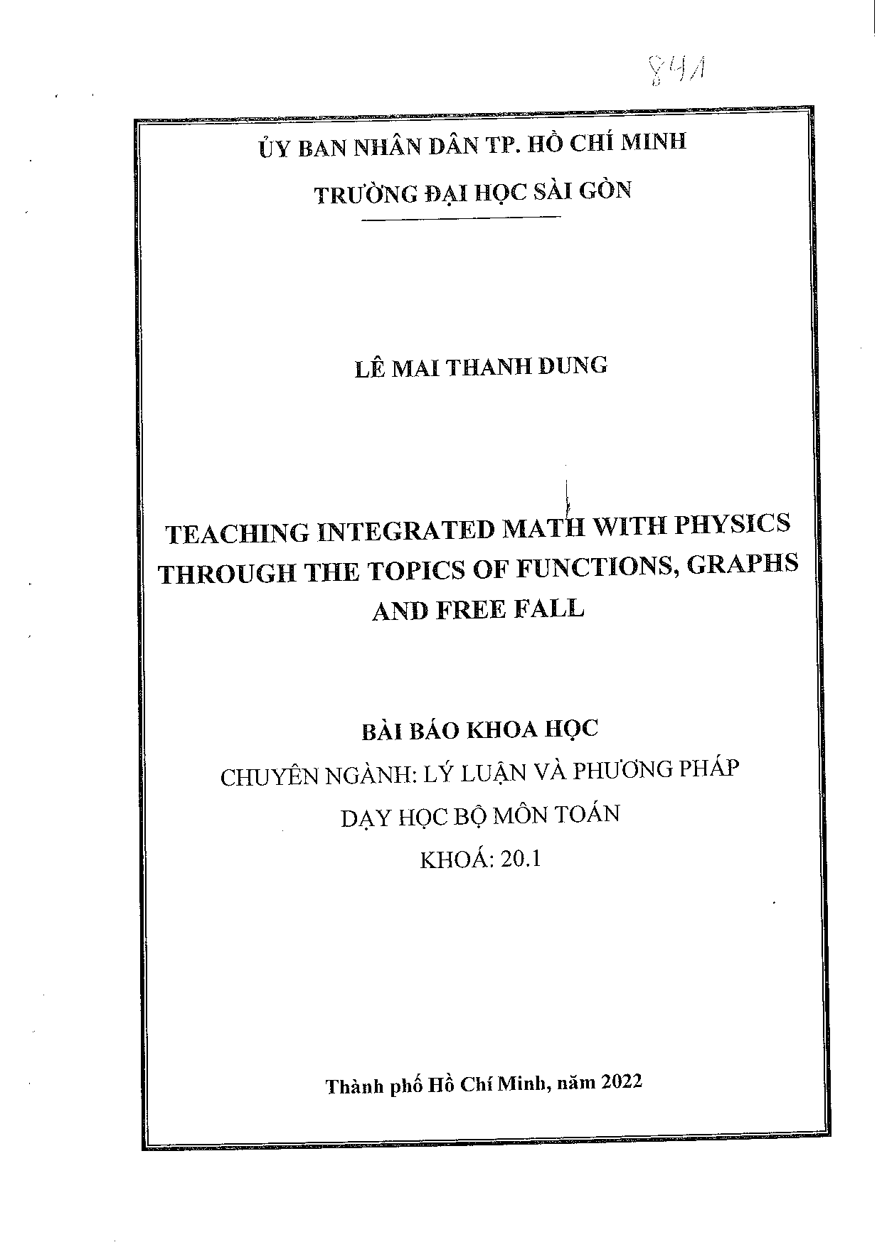 Teaching Integrated math with physics through the topics of functions, graphs and free fall  