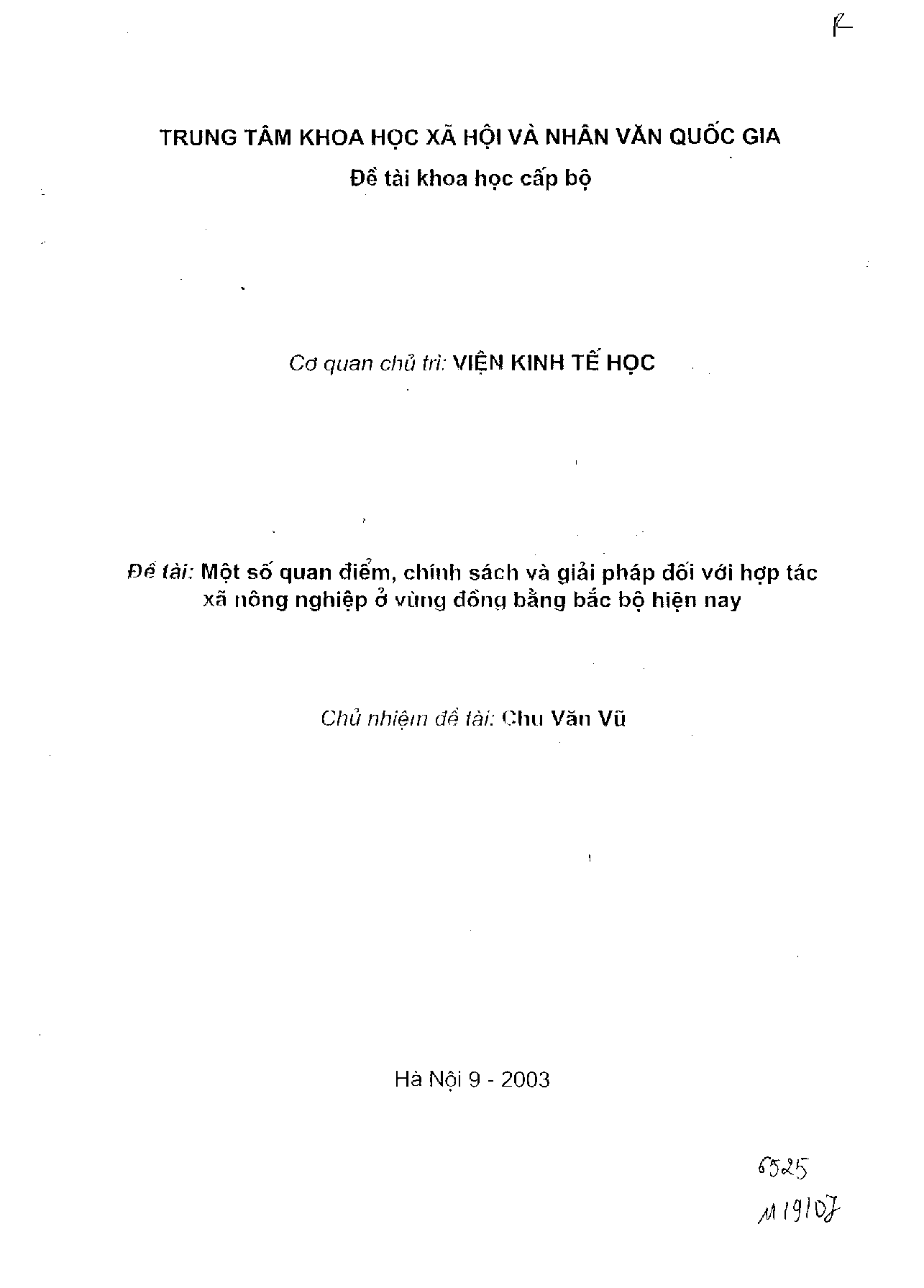 Một số quan điểm, chính sách và giải pháp đối với hợp tác xã nông nghiệp ở vùng đồng bằng bắc bộ hiện nay  