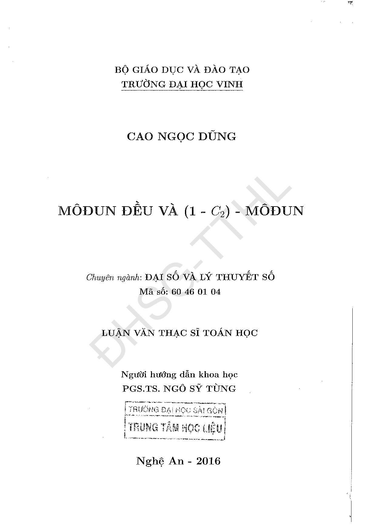 Môđun đều và (1 - c2) - môđun