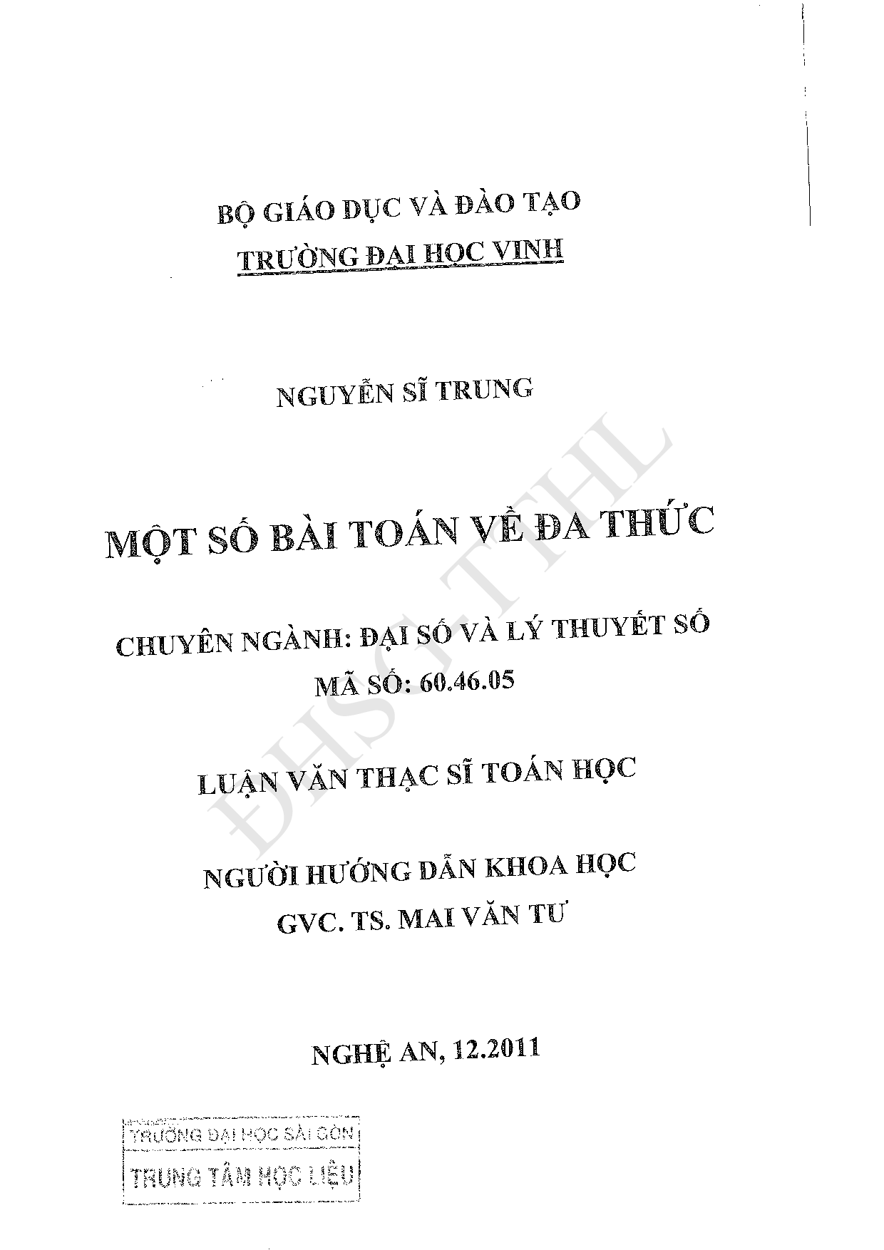 Một số bài toán về đa thức