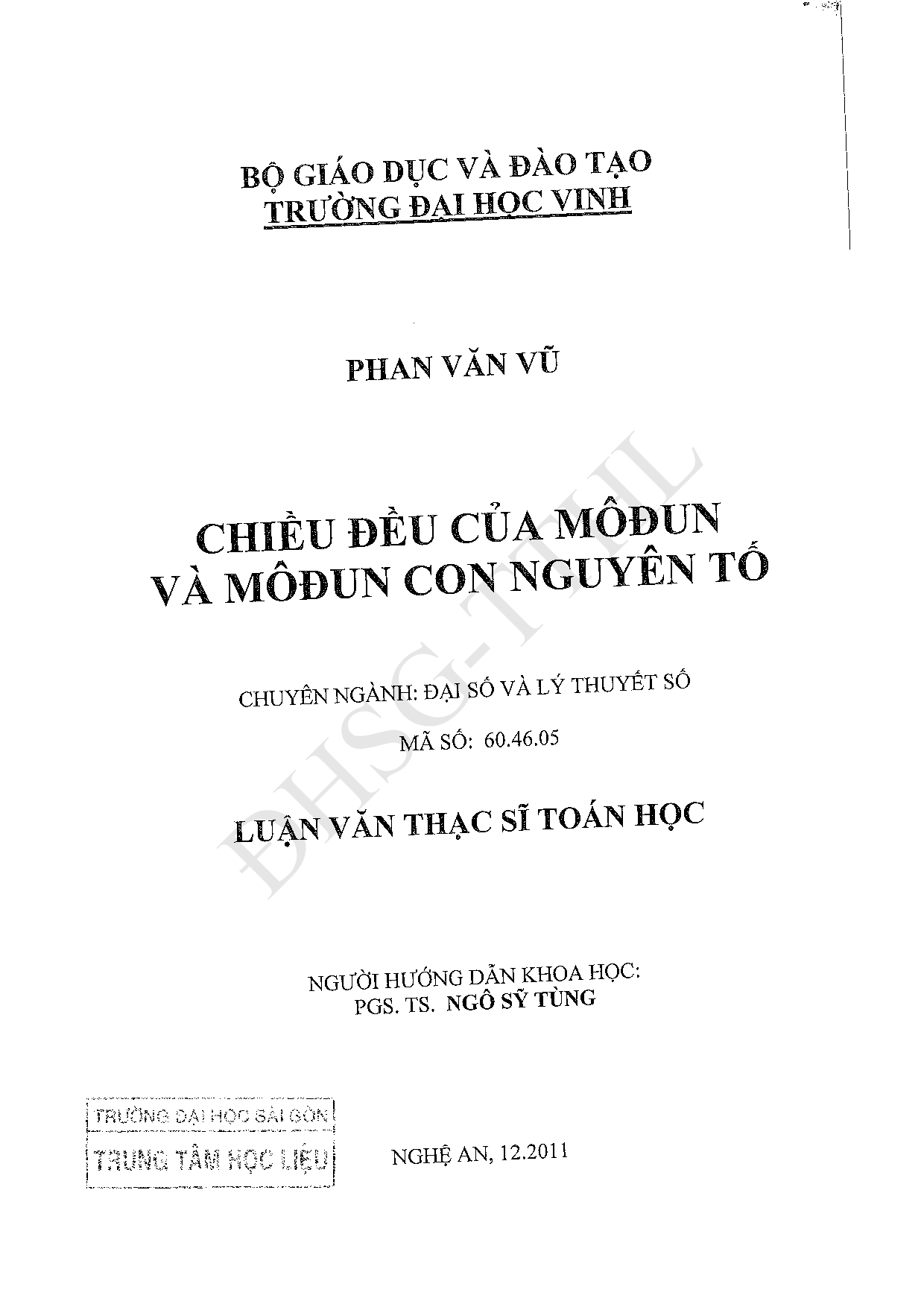 Chiều đều của Môđun và Môđun con nguyên tố