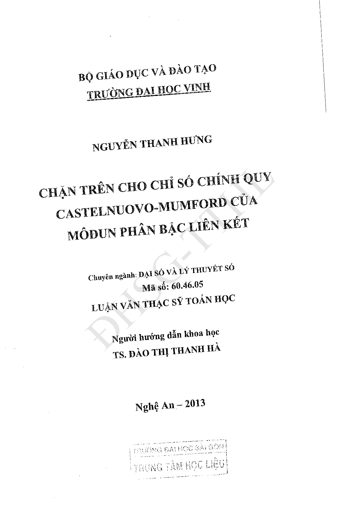 Chặn trên cho chỉ số chính quy Castelnuovo-Mumford của môđun phân bậc liên kết