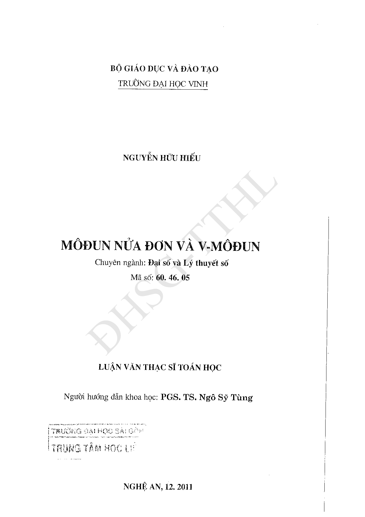 Môđun nửa đơn và V-Môđun